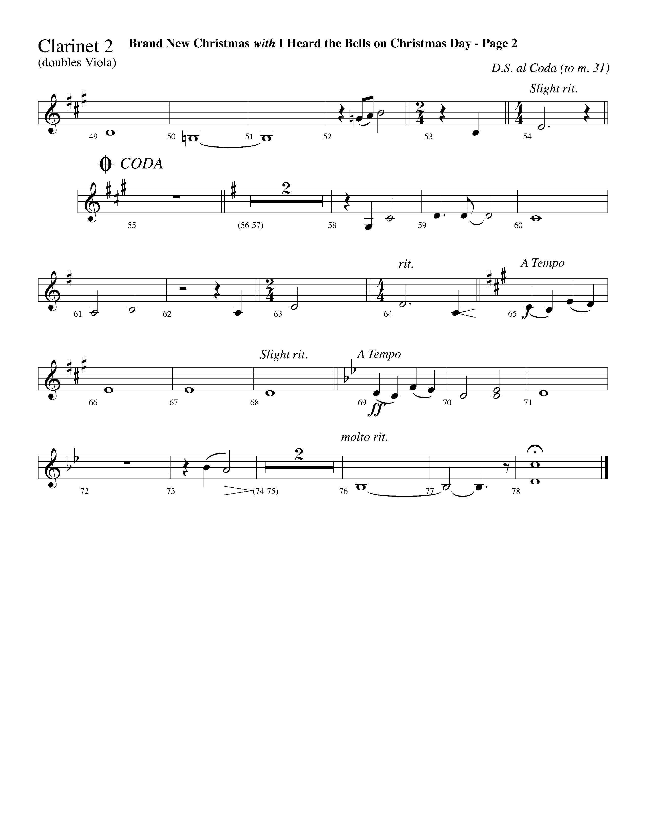 Brand New Christmas (Choral Anthem SATB) Clarinet (Lifeway Choral / Arr. Dave Williamson)