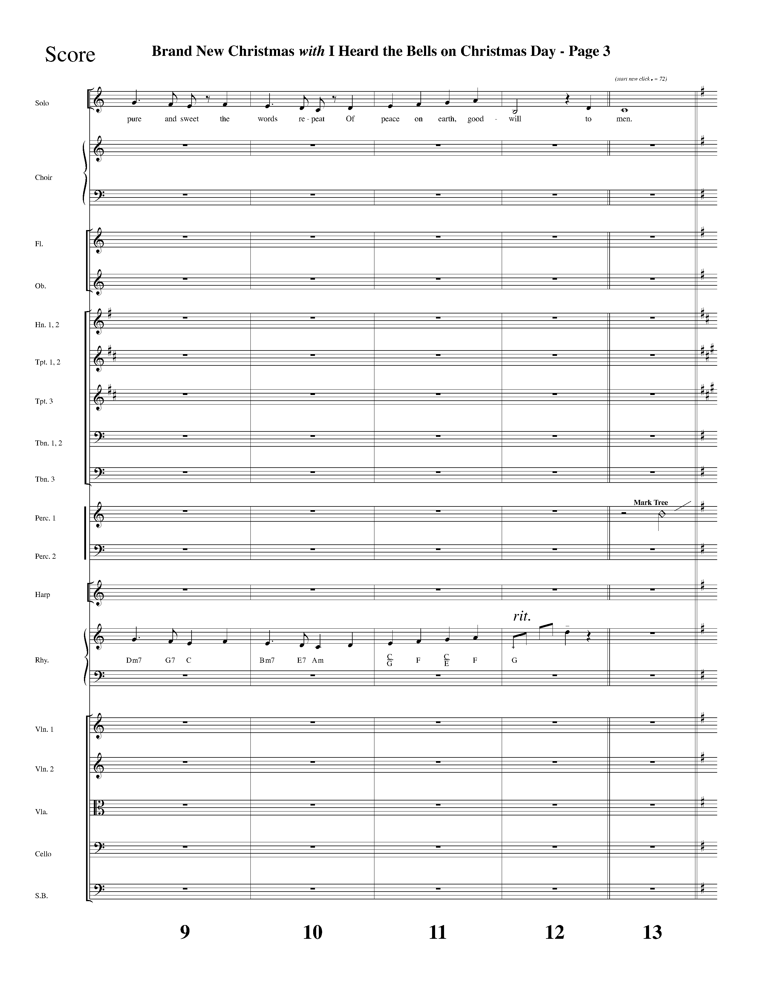 Brand New Christmas (Choral Anthem SATB) Orchestration (Lifeway Choral / Arr. Dave Williamson)