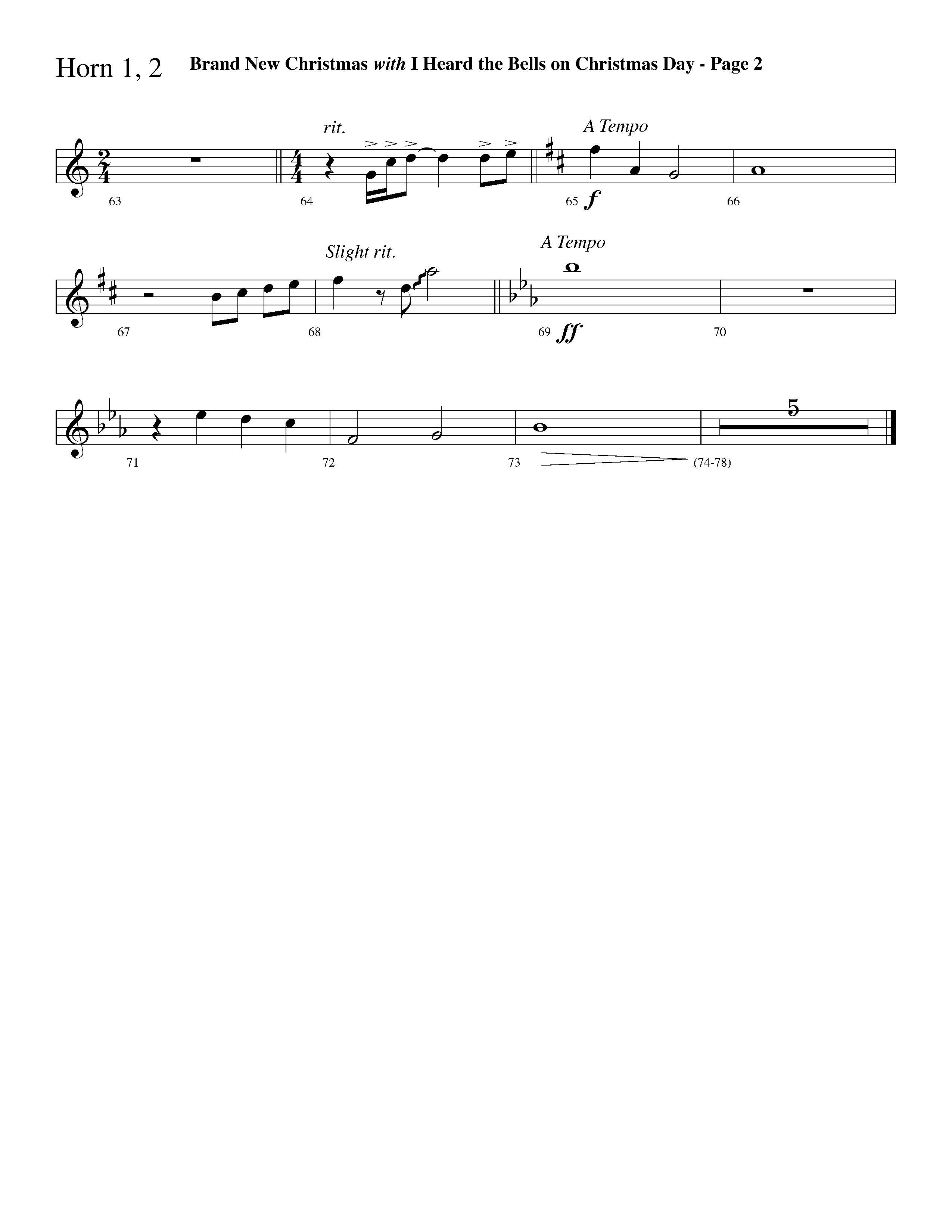 Brand New Christmas (Choral Anthem SATB) French Horn 1/2 (Lifeway Choral / Arr. Dave Williamson)