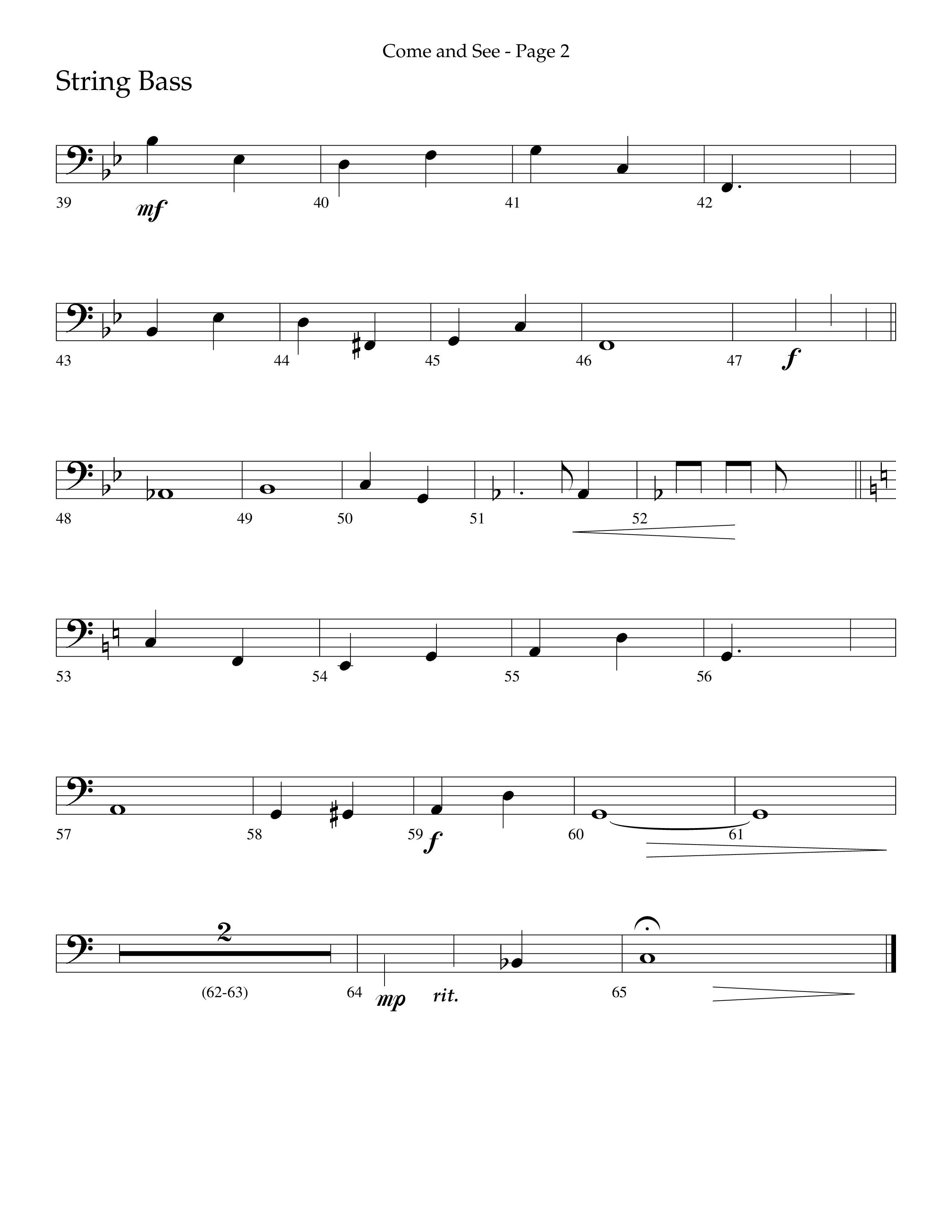 Brand New Christmas (Choral Anthem SATB) String Bass (Lifeway Choral / Arr. Dave Williamson)