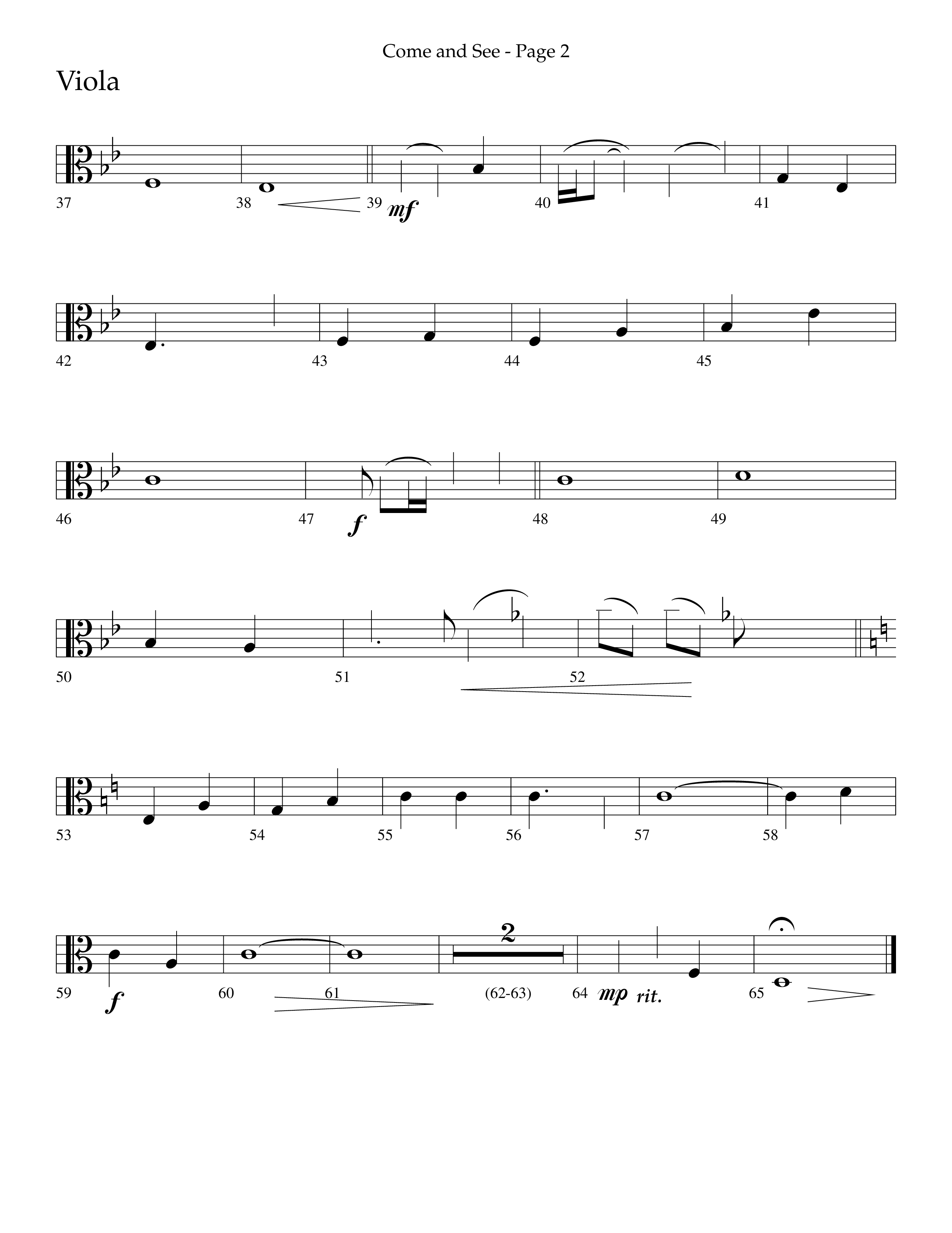 Come And See (Choral Anthem SATB) Viola (Lifeway Choral / Arr. Russell Mauldin)