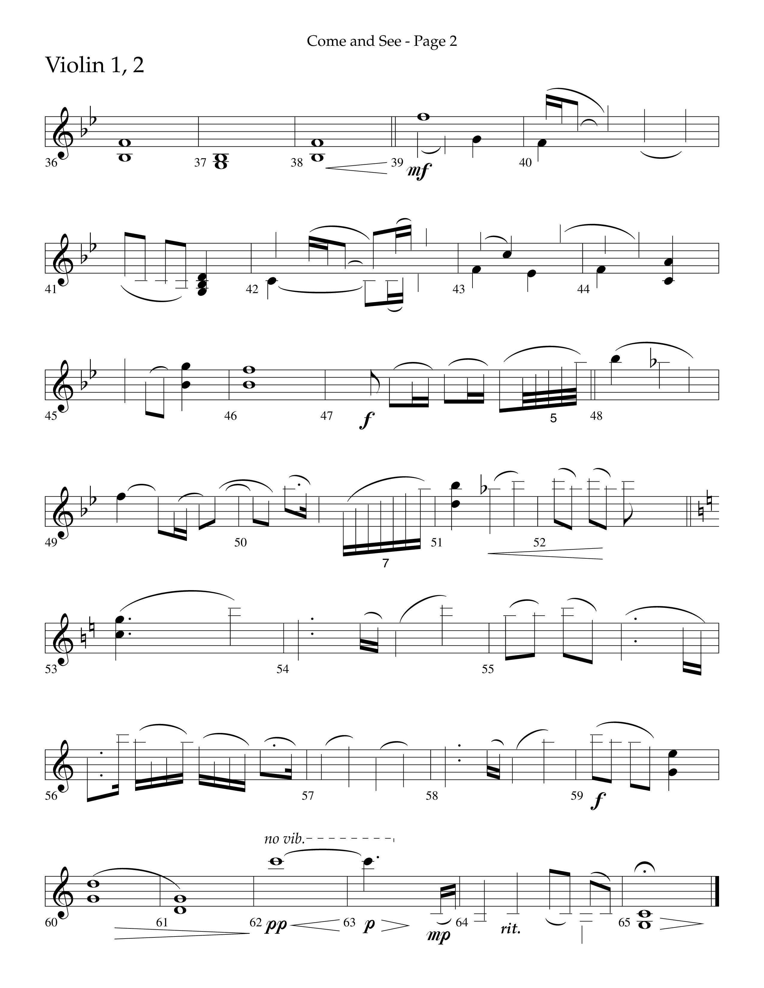 Come And See (Choral Anthem SATB) Violin 1/2 (Lifeway Choral / Arr. Russell Mauldin)