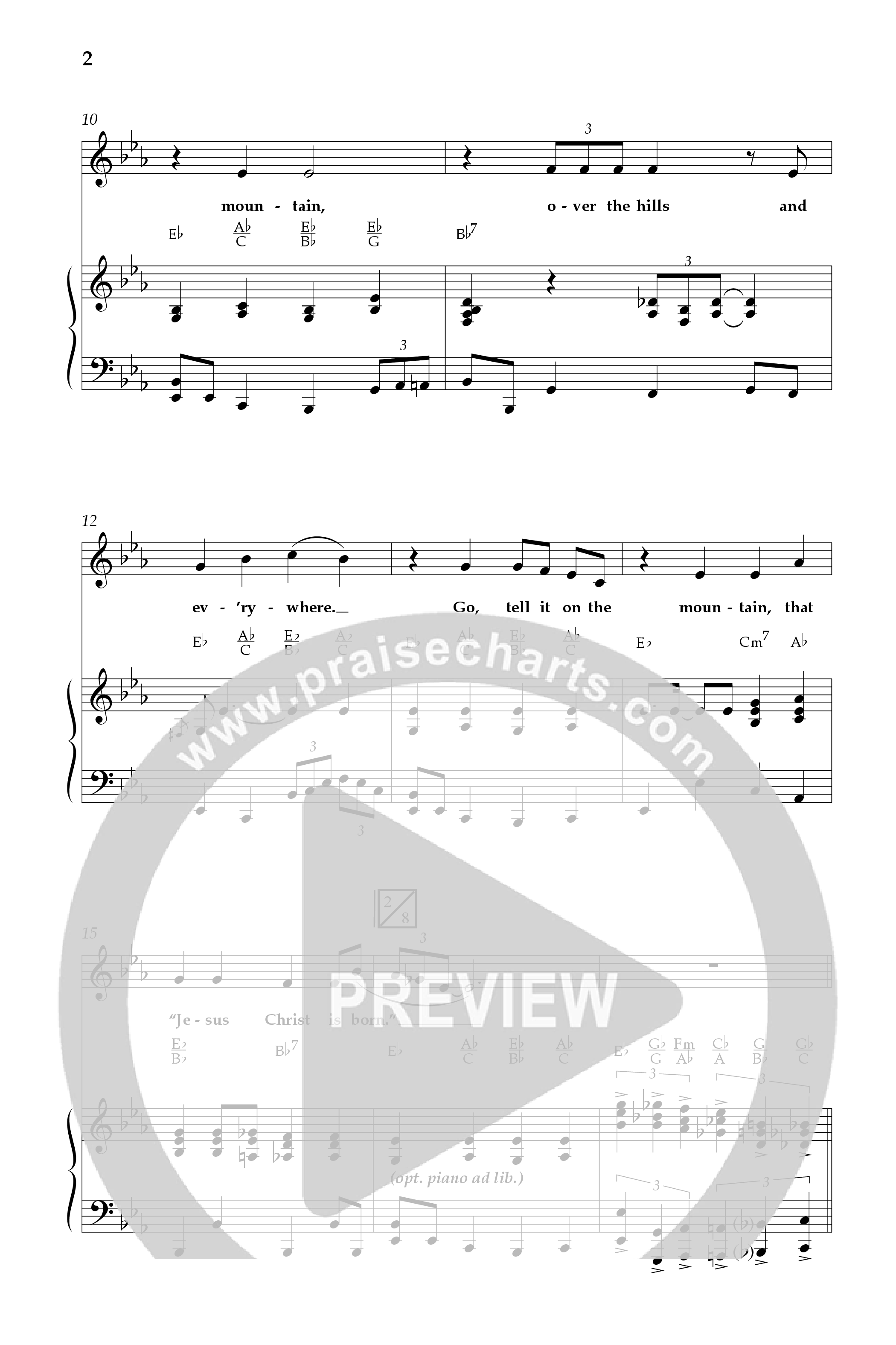 Go Tell It (with Go Tell It On The Mountain and Tell It) (Choral Anthem SATB) Anthem (SATB/Piano) (Lifeway Choral / Arr. Dave Williamson)