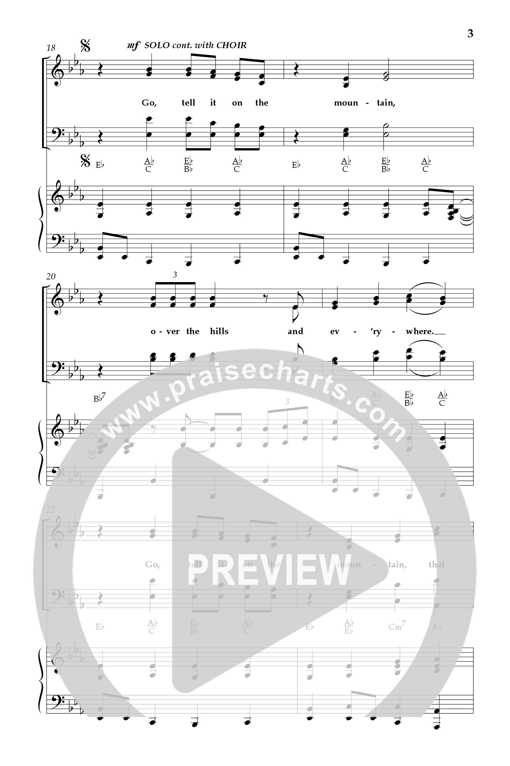 Go Tell It (with Go Tell It On The Mountain and Tell It) (Choral Anthem SATB) Anthem (SATB/Piano) (Lifeway Choral / Arr. Dave Williamson)