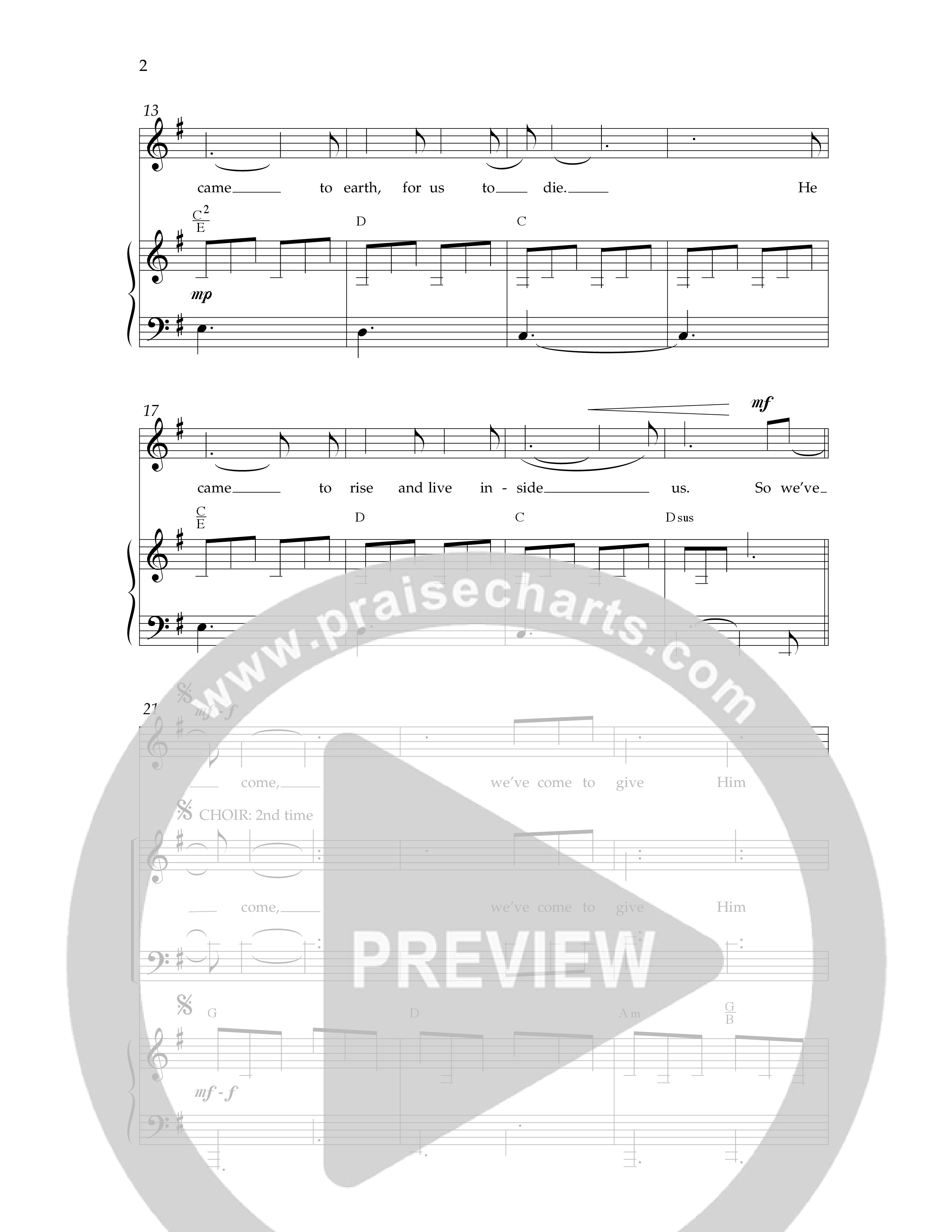 He Came (Choral Anthem SATB) Anthem (SATB/Piano) (Lifeway Choral / Arr. Linda McCrary-Fisher / Arr. Tommy Walker / Orch. Chris McDonald)