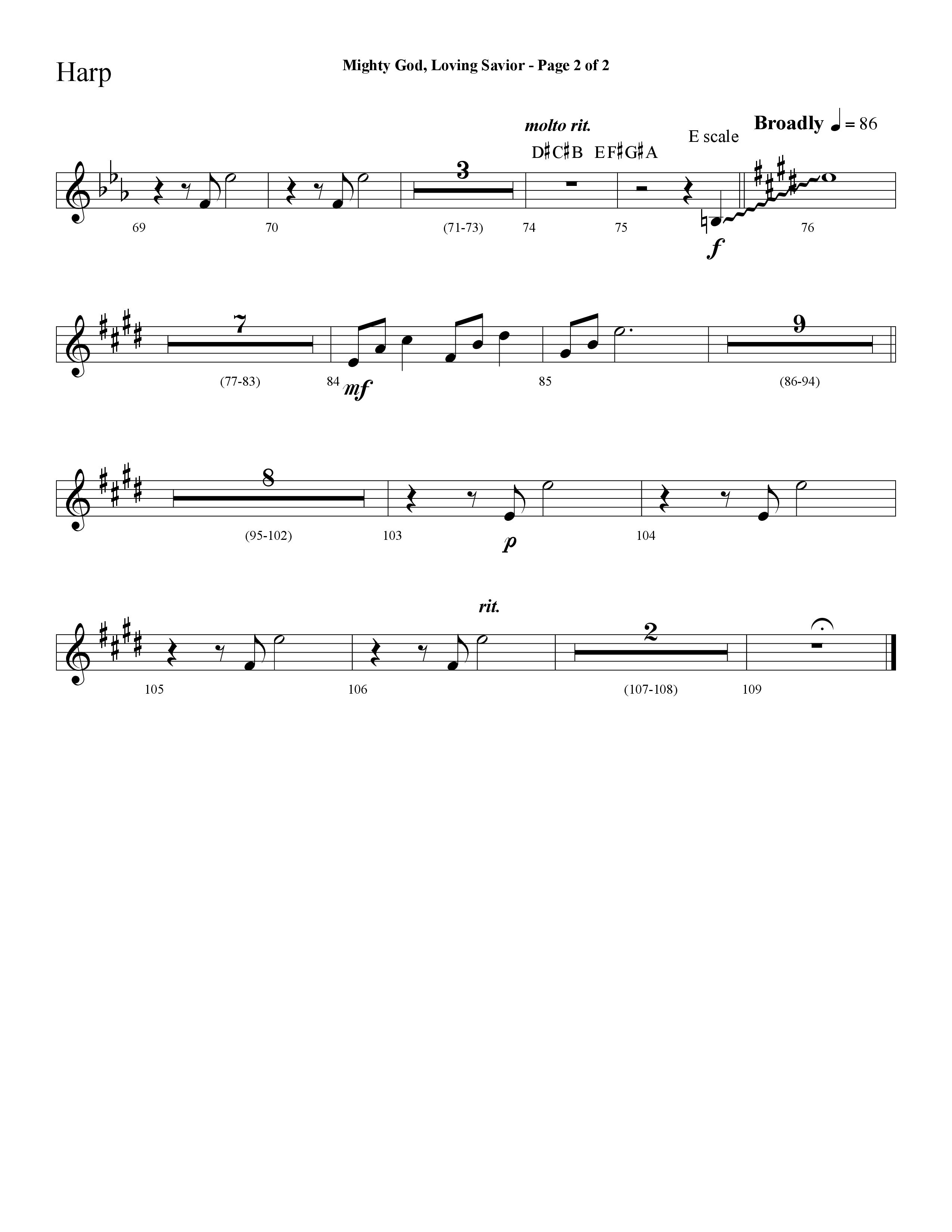 Mighty God Loving Savior (Choral Anthem SATB) Harp (Lifeway Choral / Arr. Cliff Duren)