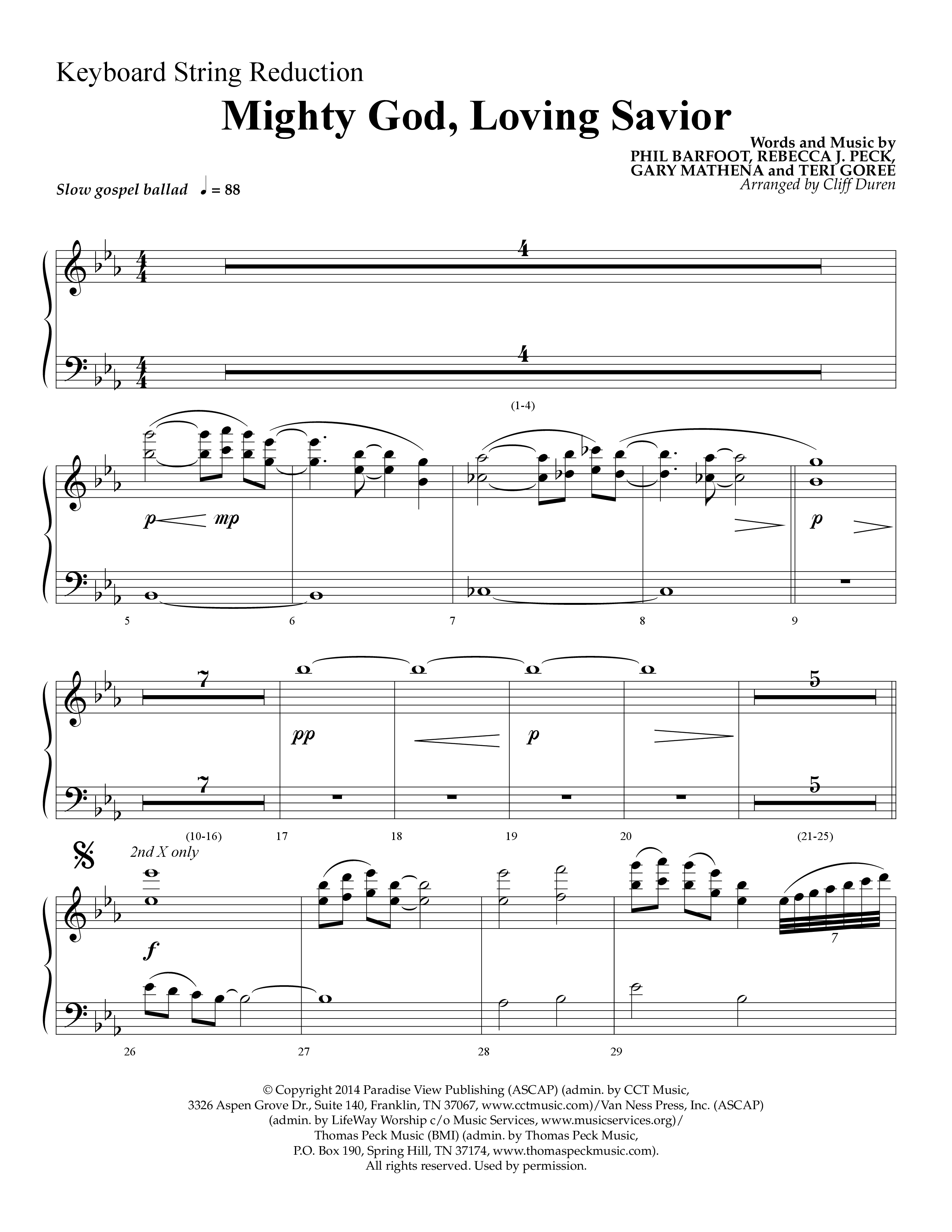 Mighty God Loving Savior (Choral Anthem SATB) String Reduction (Lifeway Choral / Arr. Cliff Duren)