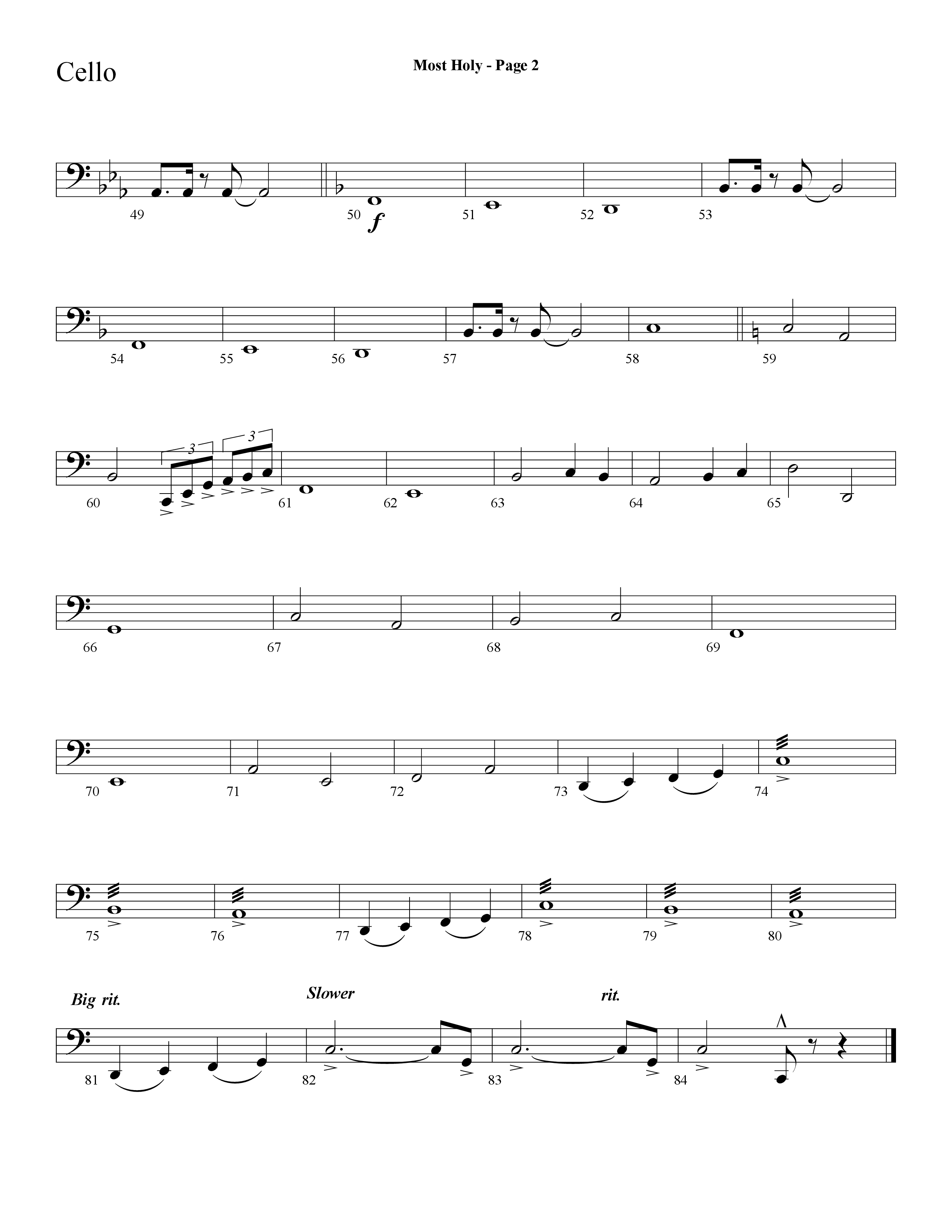 Most Holy (with Holy Holy Holy, Crown Him With Many Crowns) (Choral Anthem SATB) Cello (Lifeway Choral / Arr. Dave Williamson)