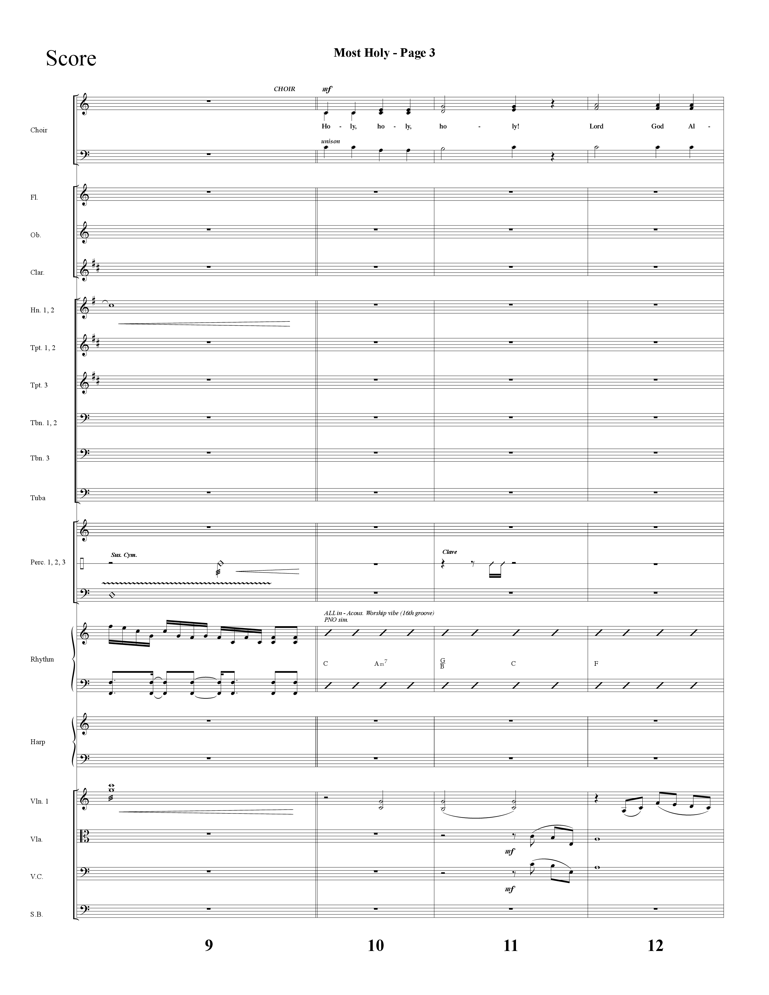 Most Holy (with Holy Holy Holy, Crown Him With Many Crowns) (Choral Anthem SATB) Orchestration (Lifeway Choral / Arr. Dave Williamson)