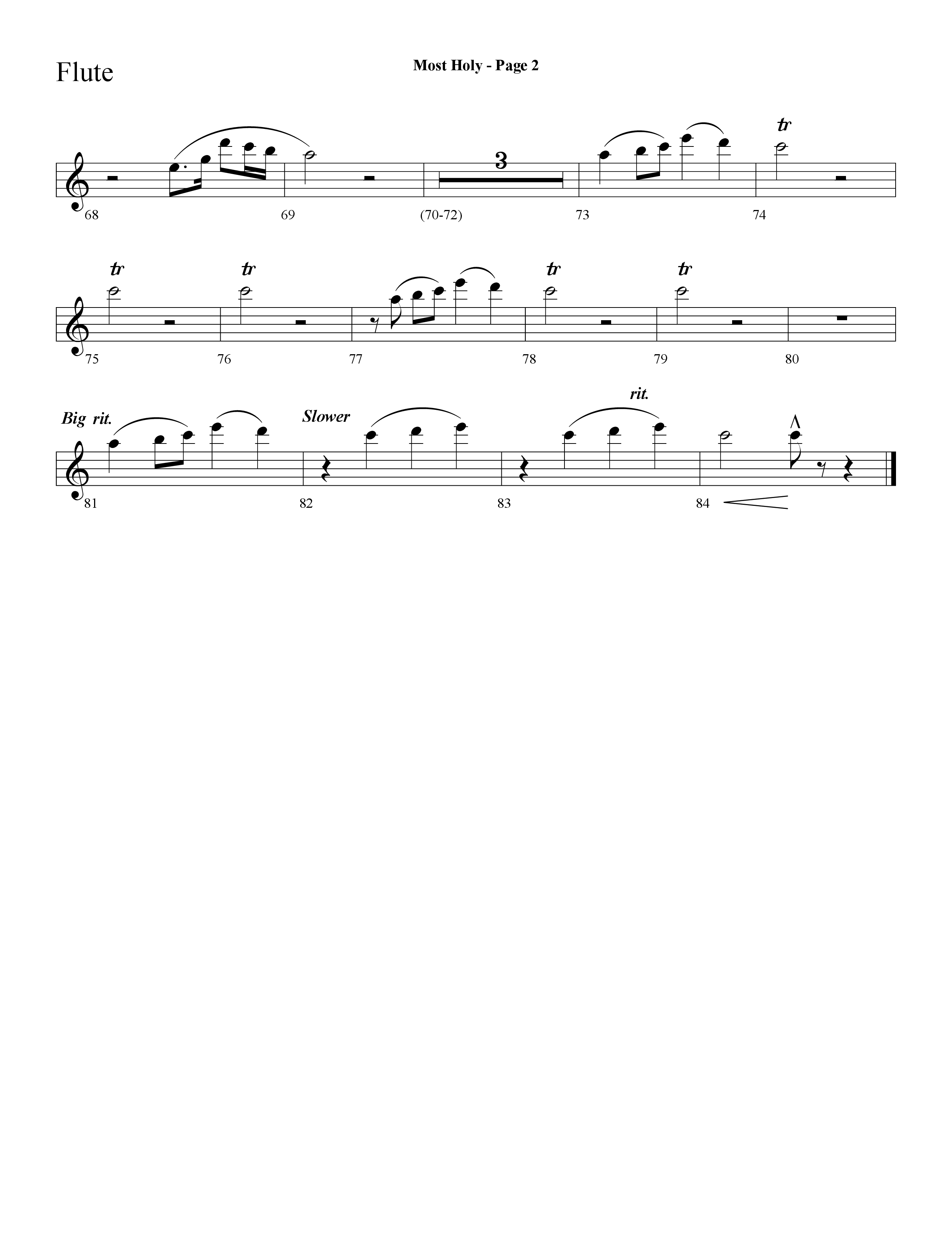 Most Holy (with Holy Holy Holy, Crown Him With Many Crowns) (Choral Anthem SATB) Flute (Lifeway Choral / Arr. Dave Williamson)