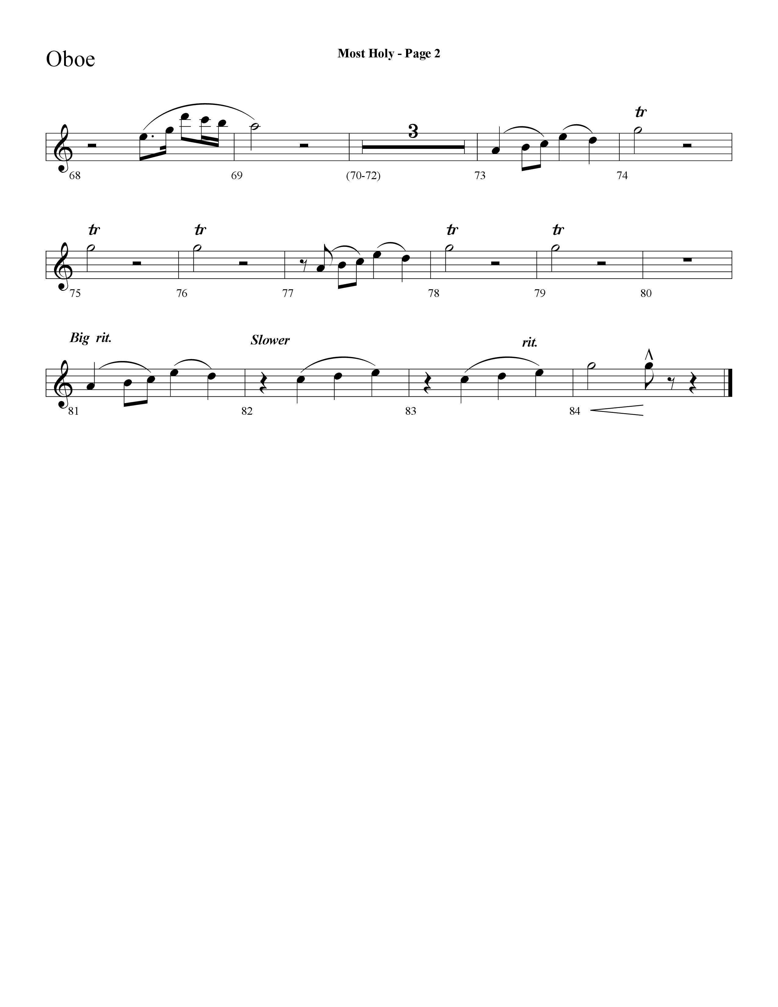 Most Holy (with Holy Holy Holy, Crown Him With Many Crowns) (Choral Anthem SATB) Oboe (Lifeway Choral / Arr. Dave Williamson)