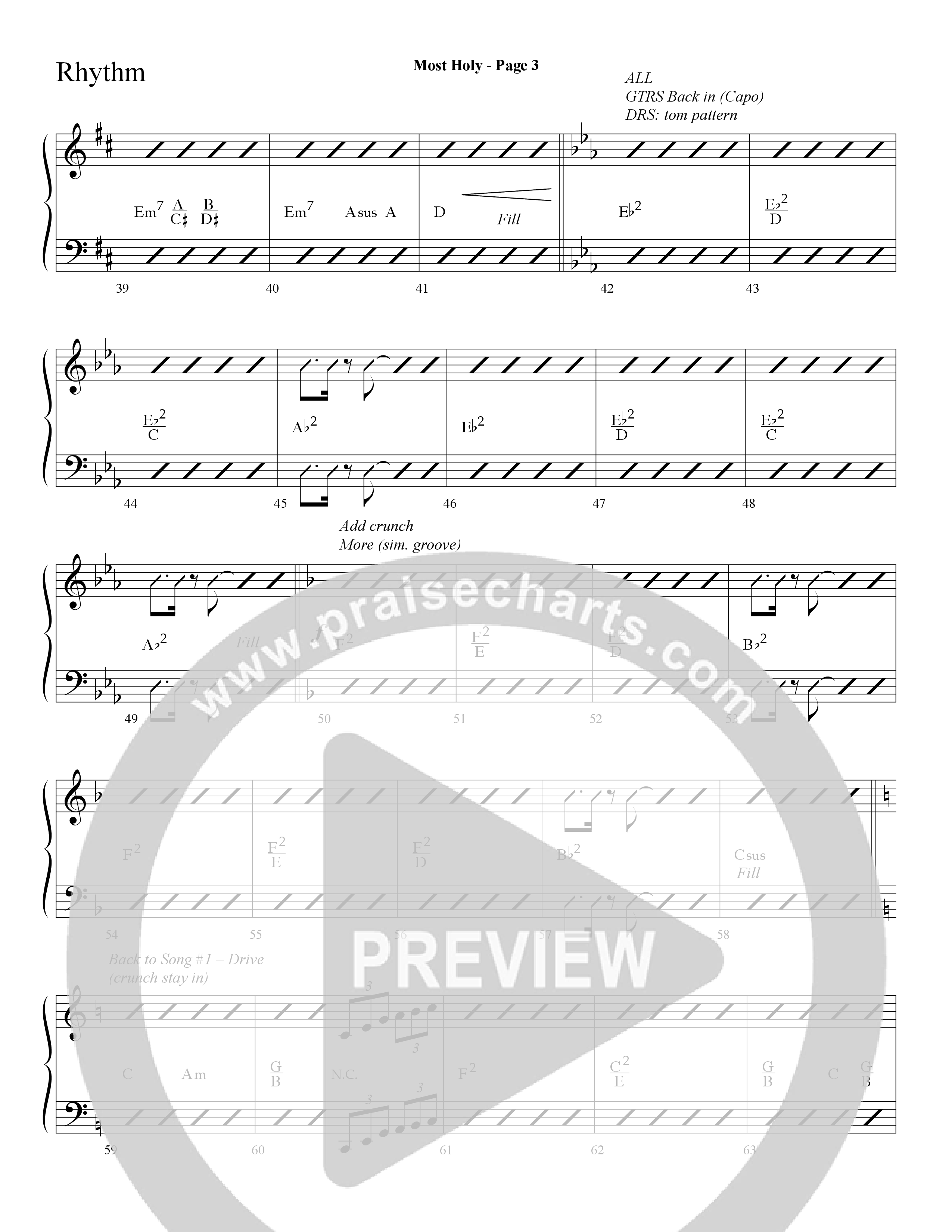 Most Holy (with Holy Holy Holy, Crown Him With Many Crowns) (Choral Anthem SATB) Lead Melody & Rhythm (Lifeway Choral / Arr. Dave Williamson)