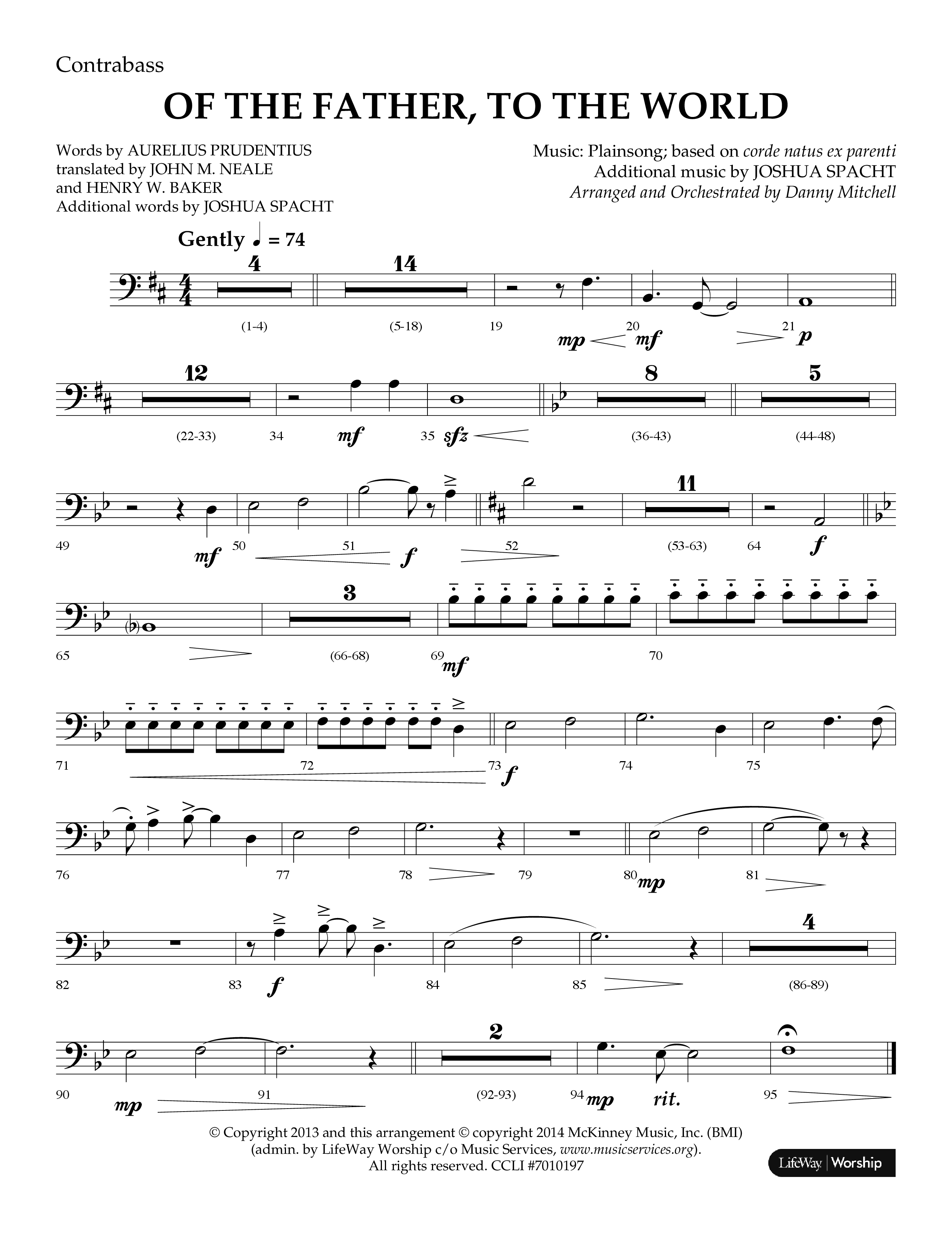 Of The Father To The World (Choral Anthem SATB) Contrabass (Lifeway Choral / Arr. Danny Mitchell)
