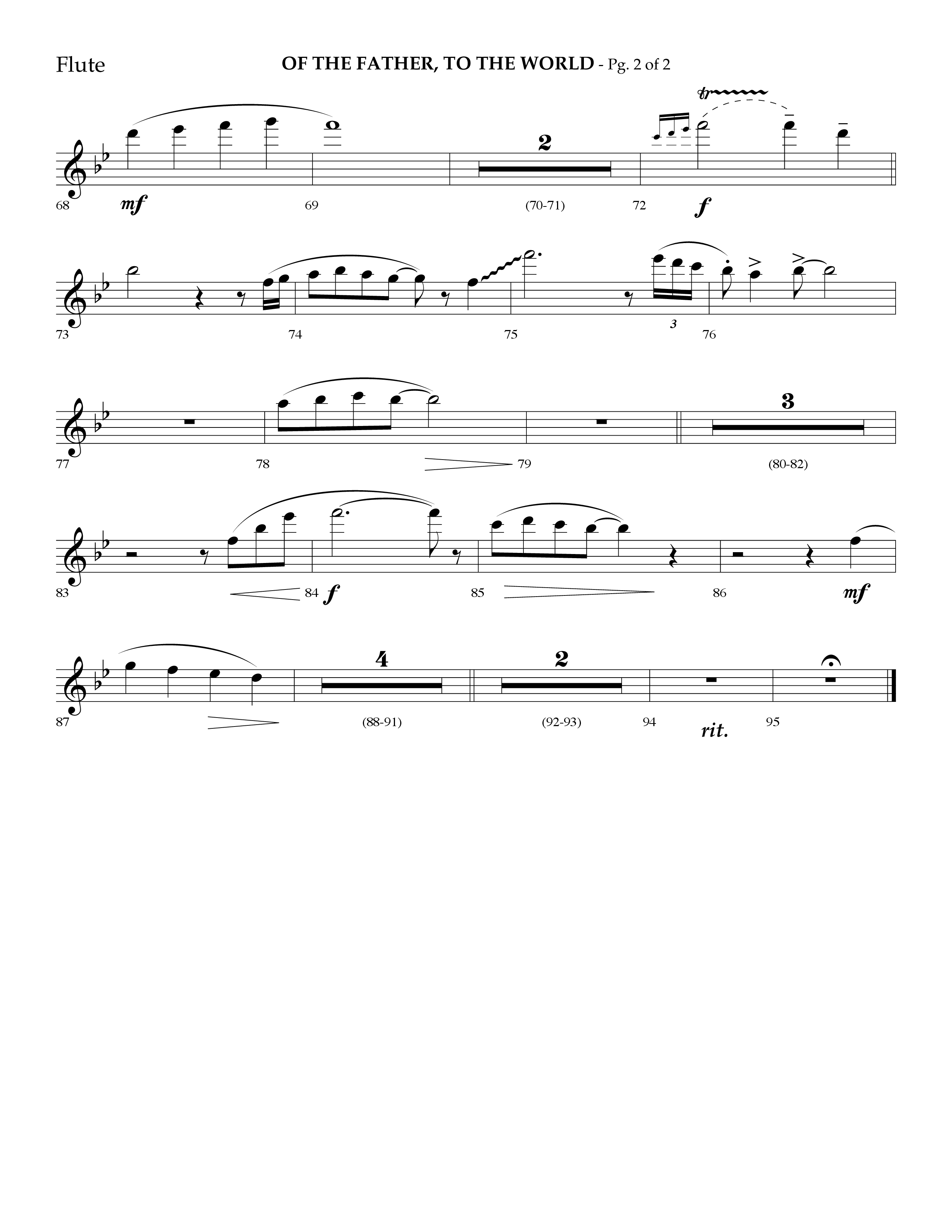Of The Father To The World (Choral Anthem SATB) Flute (Lifeway Choral / Arr. Danny Mitchell)
