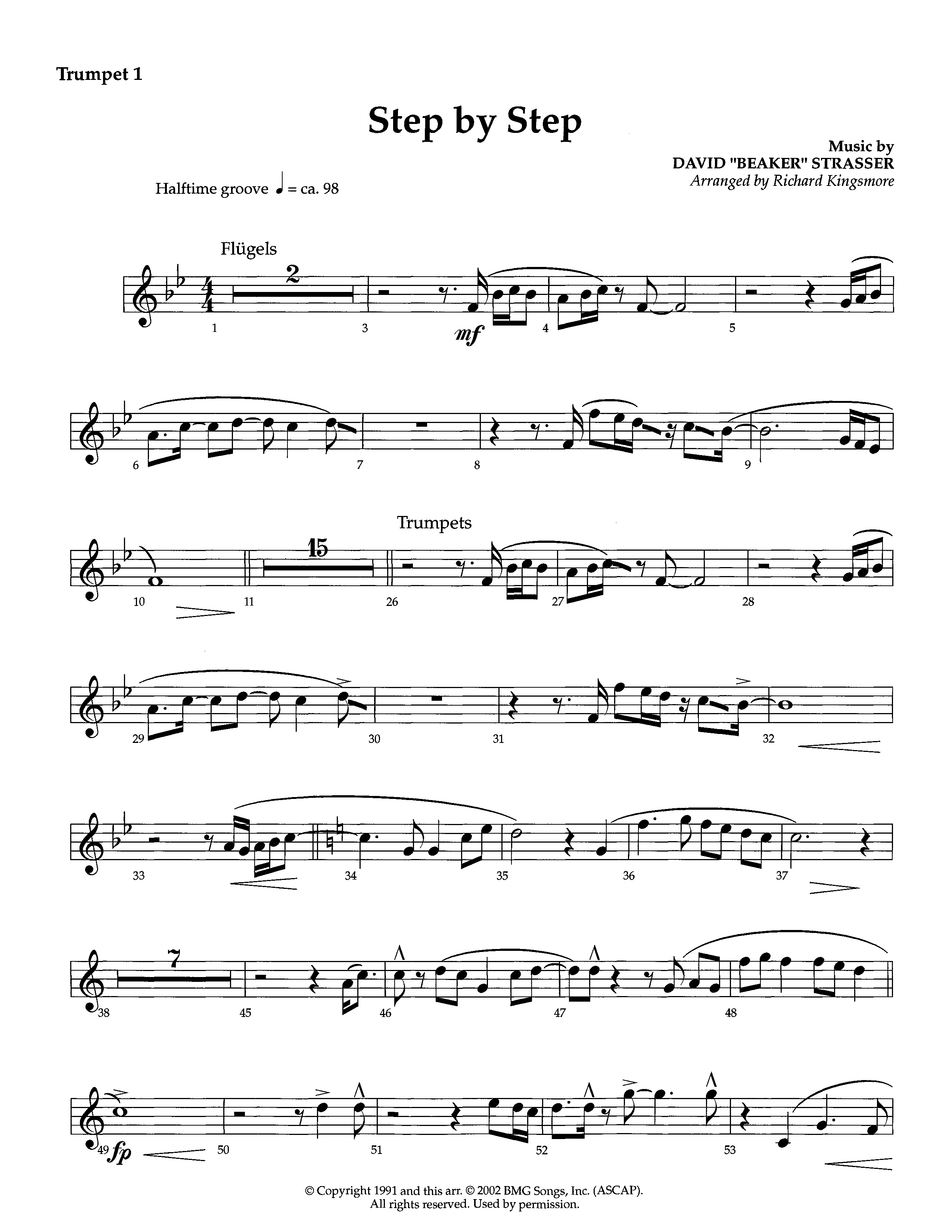 Step By Step (Instrumental) Trumpet 1 (Lifeway Worship / Arr. Richard Kingsmore)