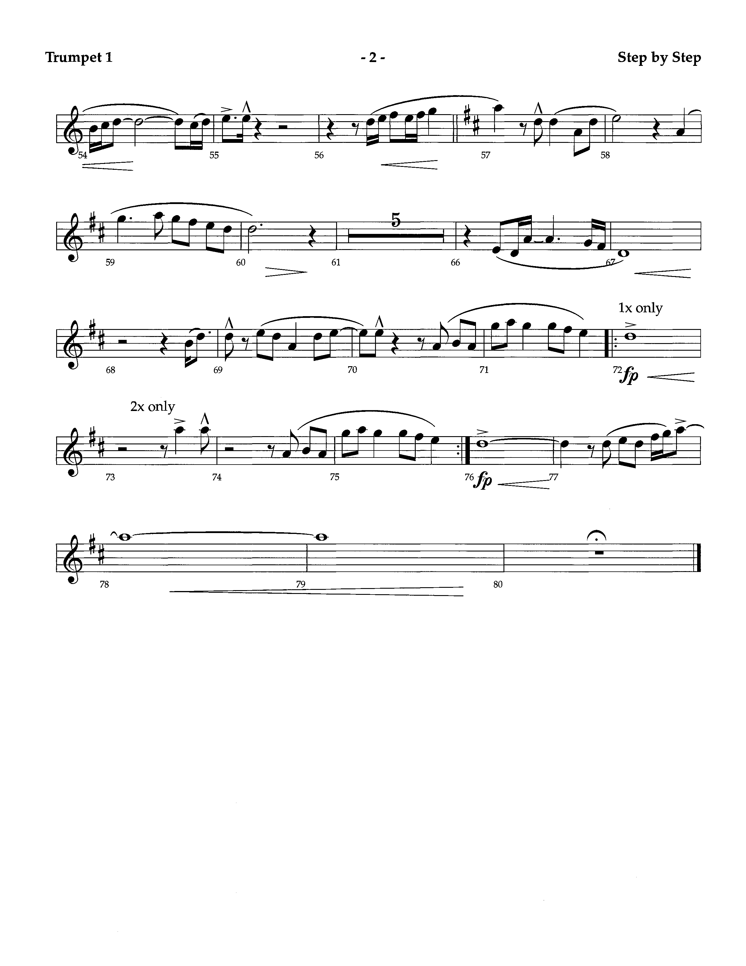 Step By Step (Instrumental) Trumpet 1 (Lifeway Worship / Arr. Richard Kingsmore)