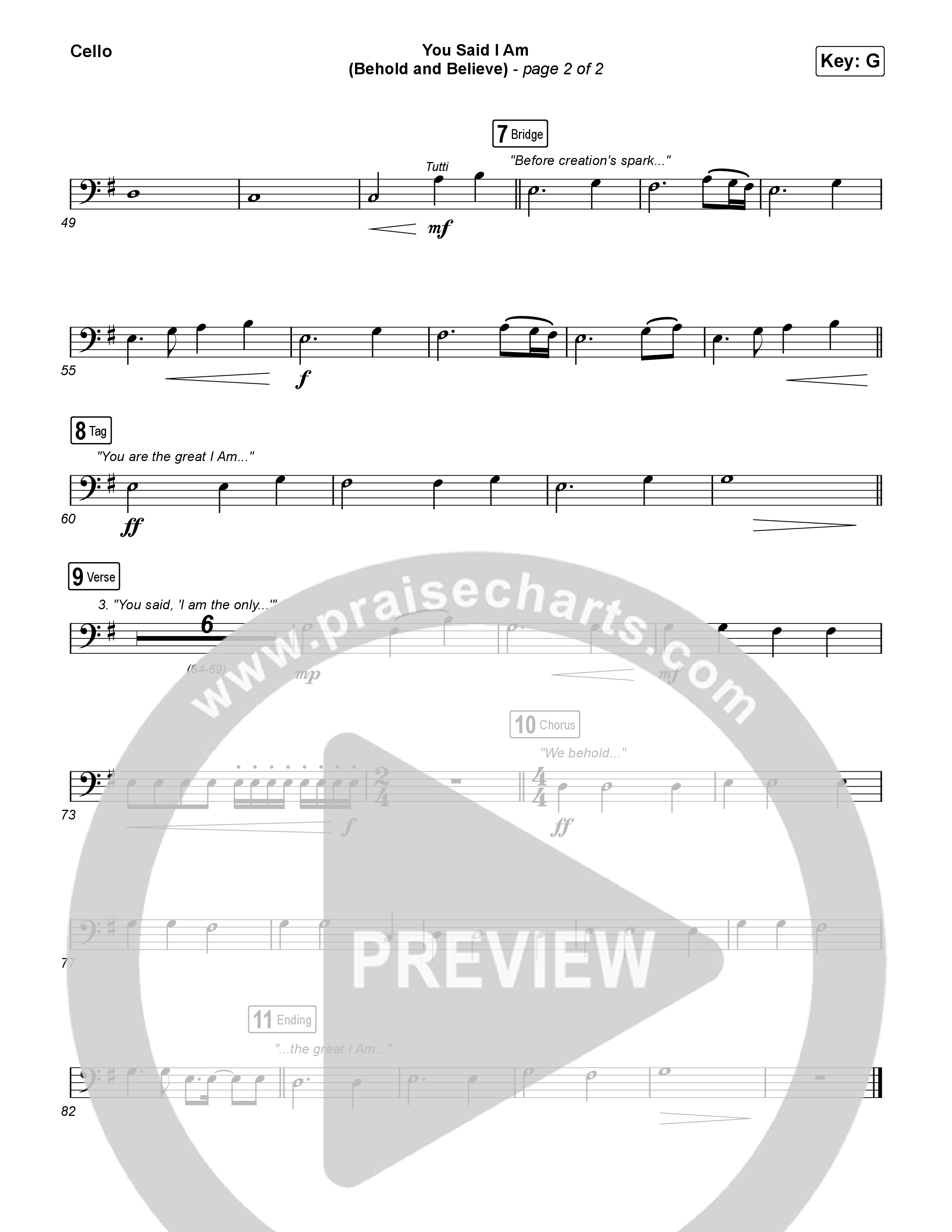 You Said I Am (Behold And Believe) Cello (The Gospel Coalition / Shane & Shane)