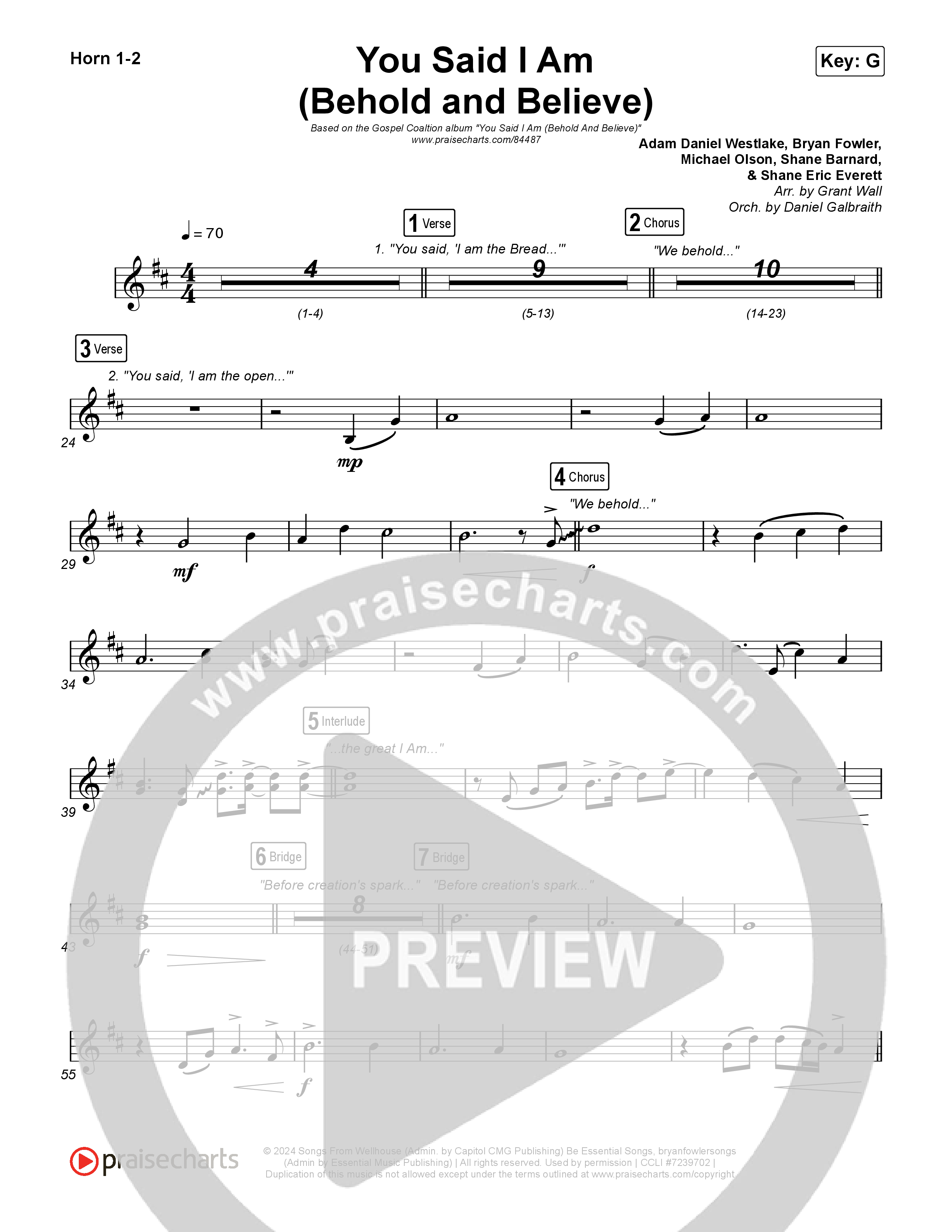 You Said I Am (Behold And Believe) Brass Pack (The Gospel Coalition / Shane & Shane)