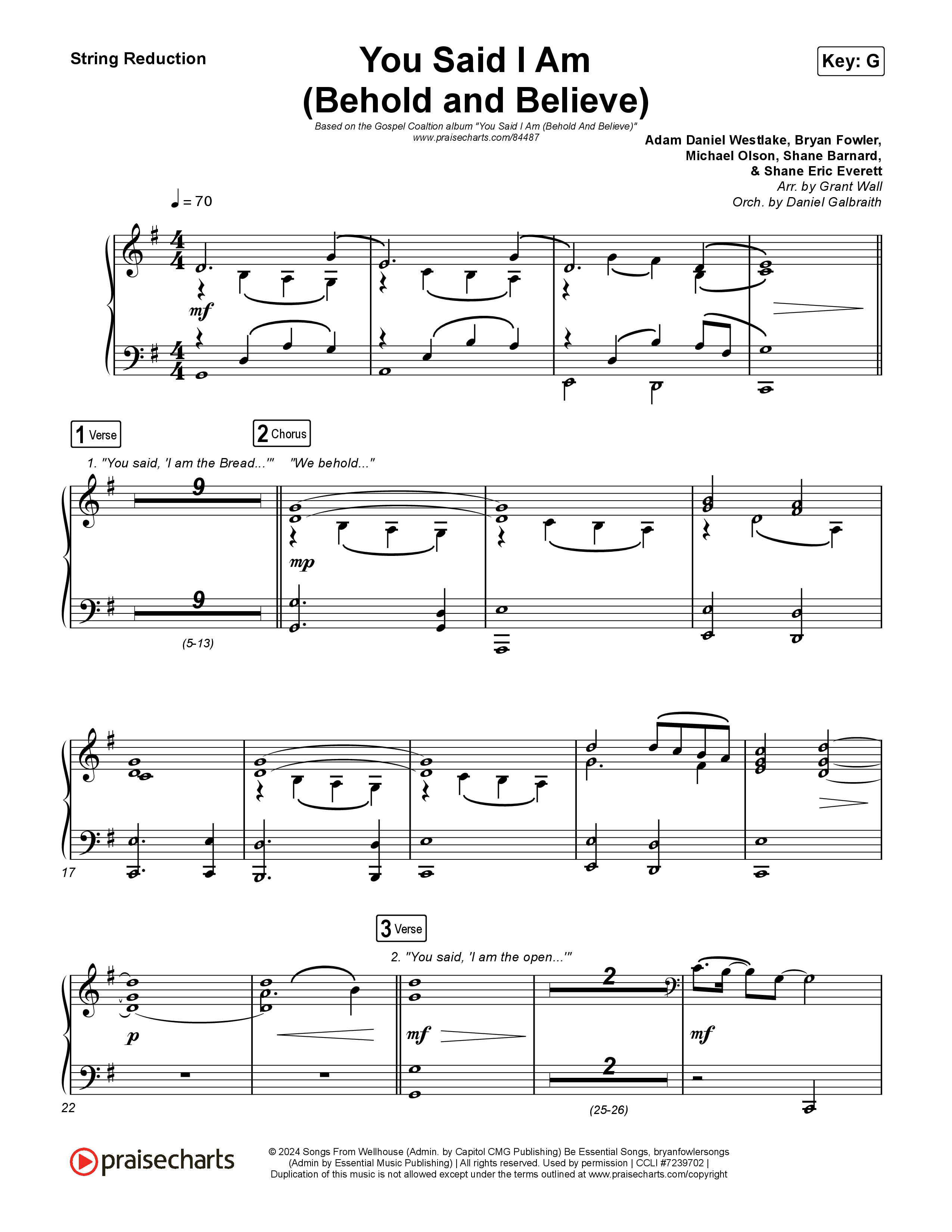 You Said I Am (Behold And Believe) String Reduction (The Gospel Coalition / Shane & Shane)