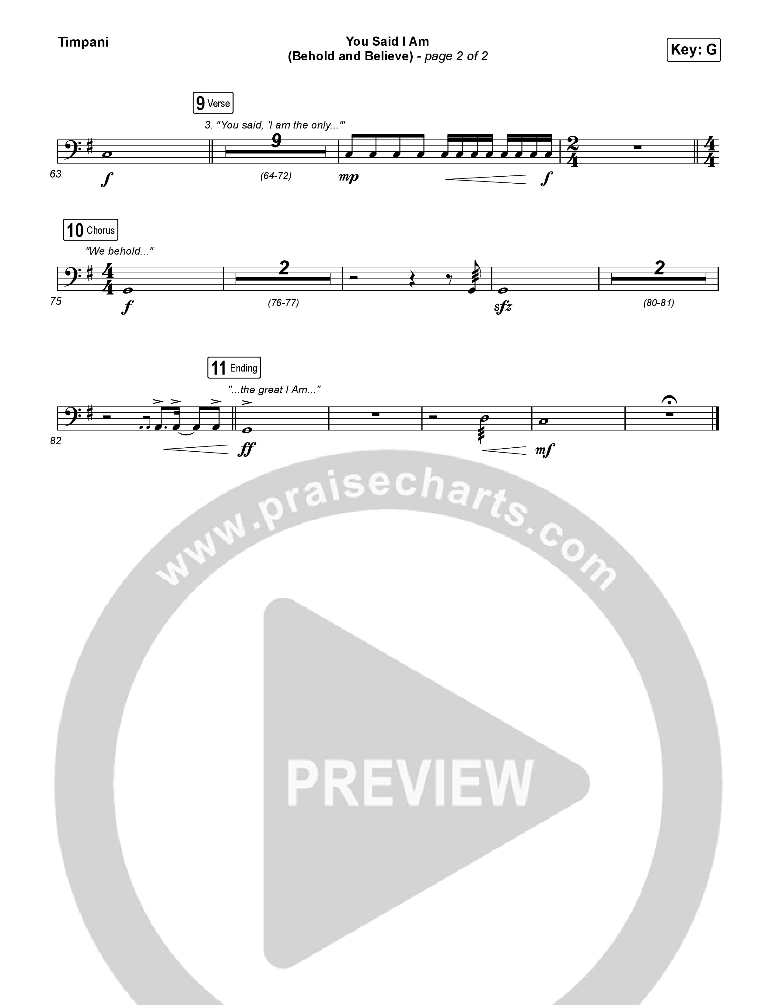 You Said I Am (Behold And Believe) Timpani (The Gospel Coalition / Shane & Shane)