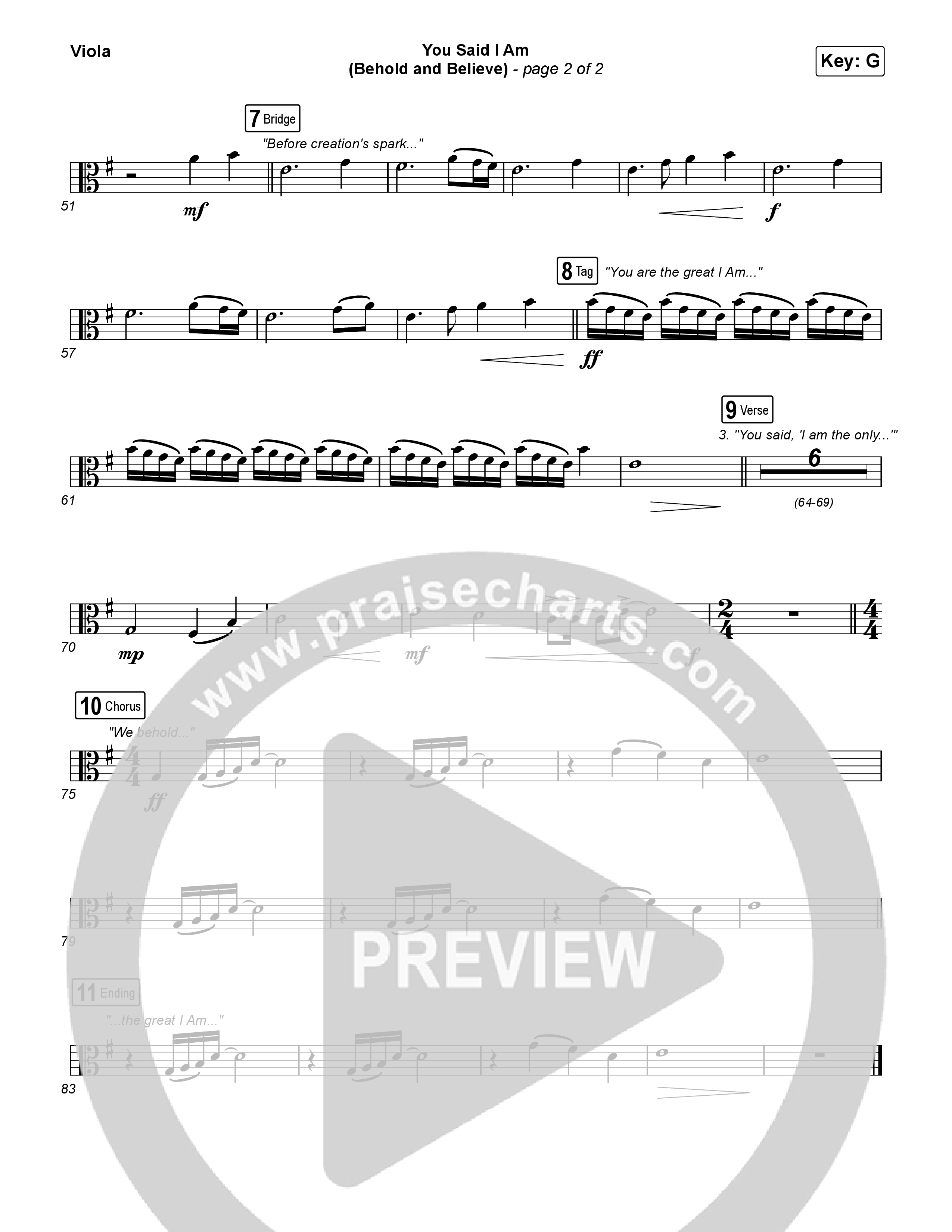 You Said I Am (Behold And Believe) Viola (The Gospel Coalition / Shane & Shane)