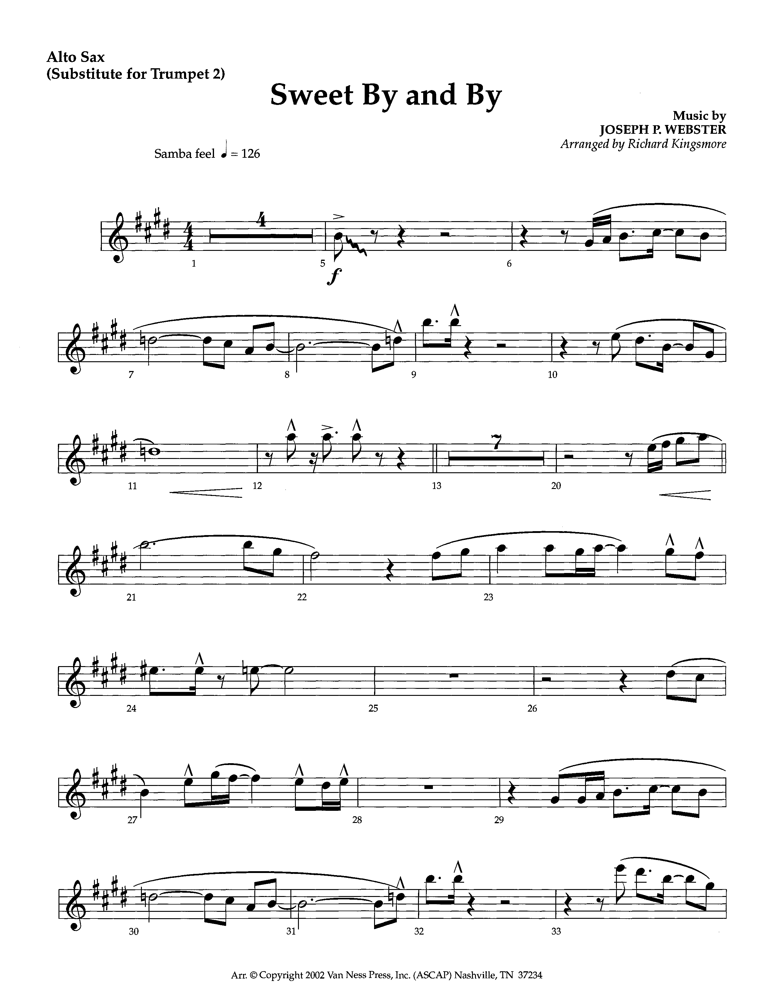 Sweet By And By (Instrumental) Alto Sax (Lifeway Worship / Arr. Richard Kingsmore)