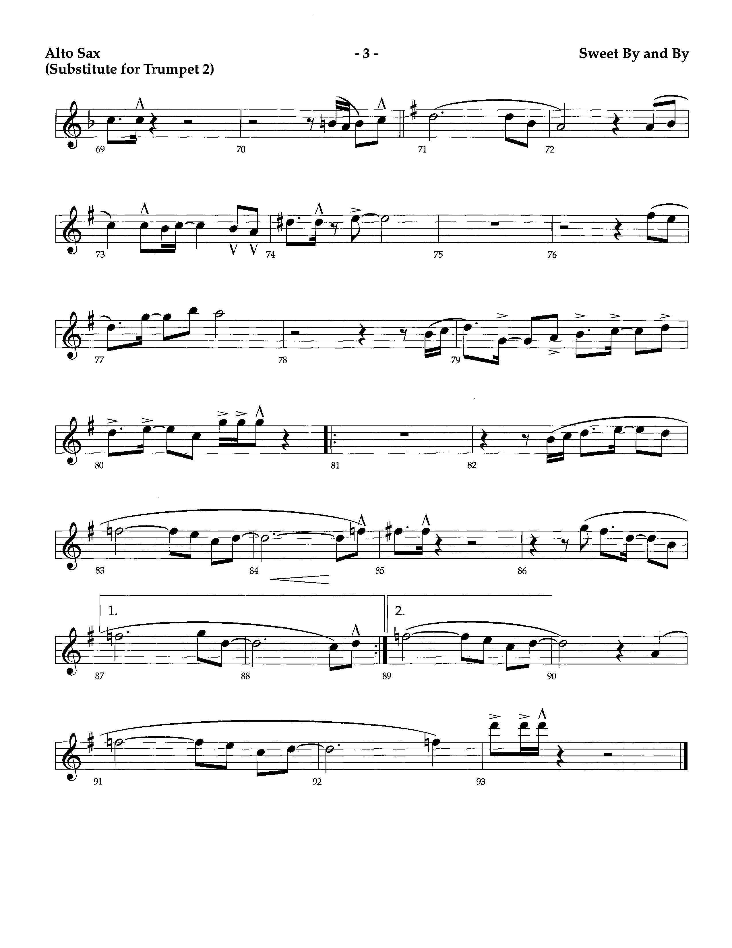 Sweet By And By (Instrumental) Alto Sax (Lifeway Worship / Arr. Richard Kingsmore)