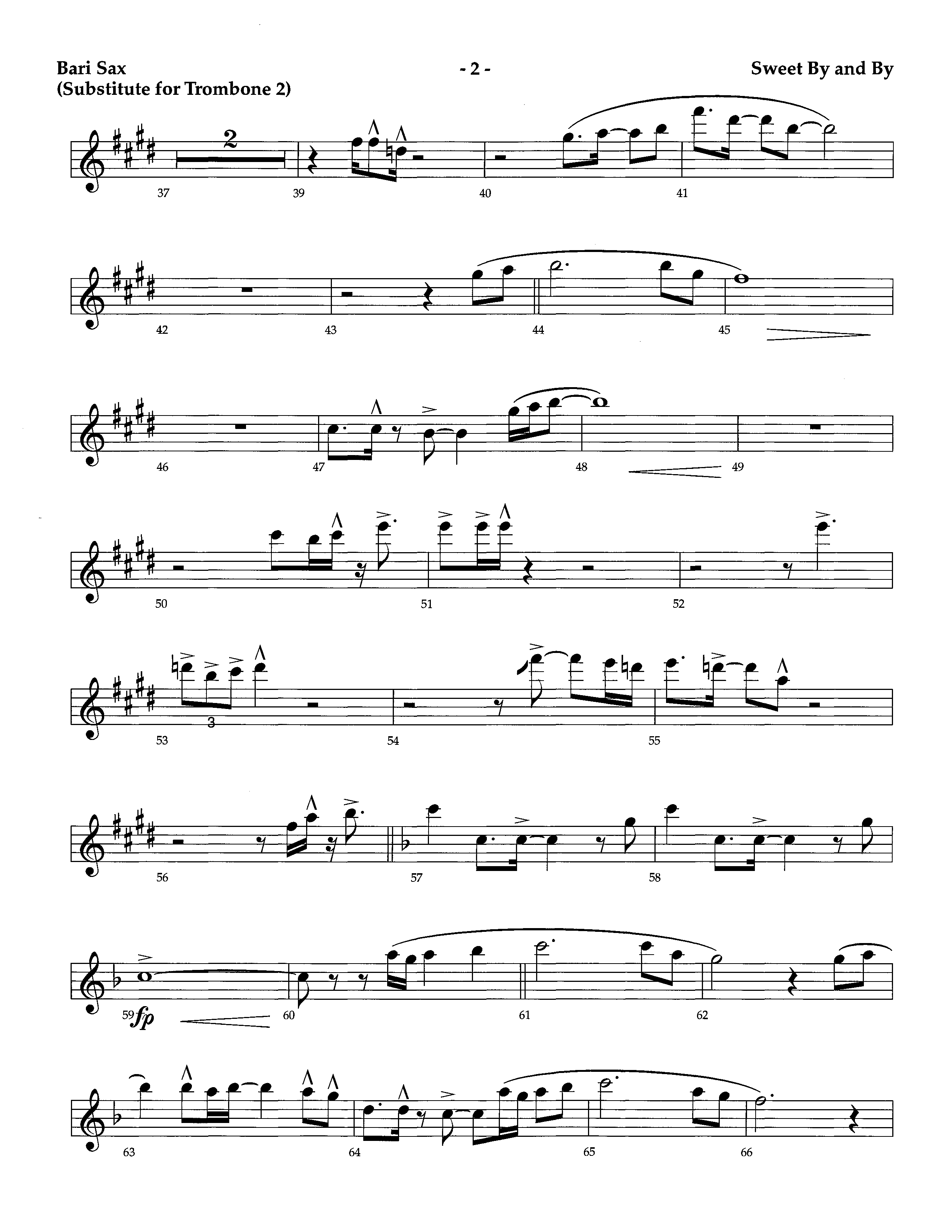 Sweet By And By (Instrumental) Bari Sax (Lifeway Worship / Arr. Richard Kingsmore)