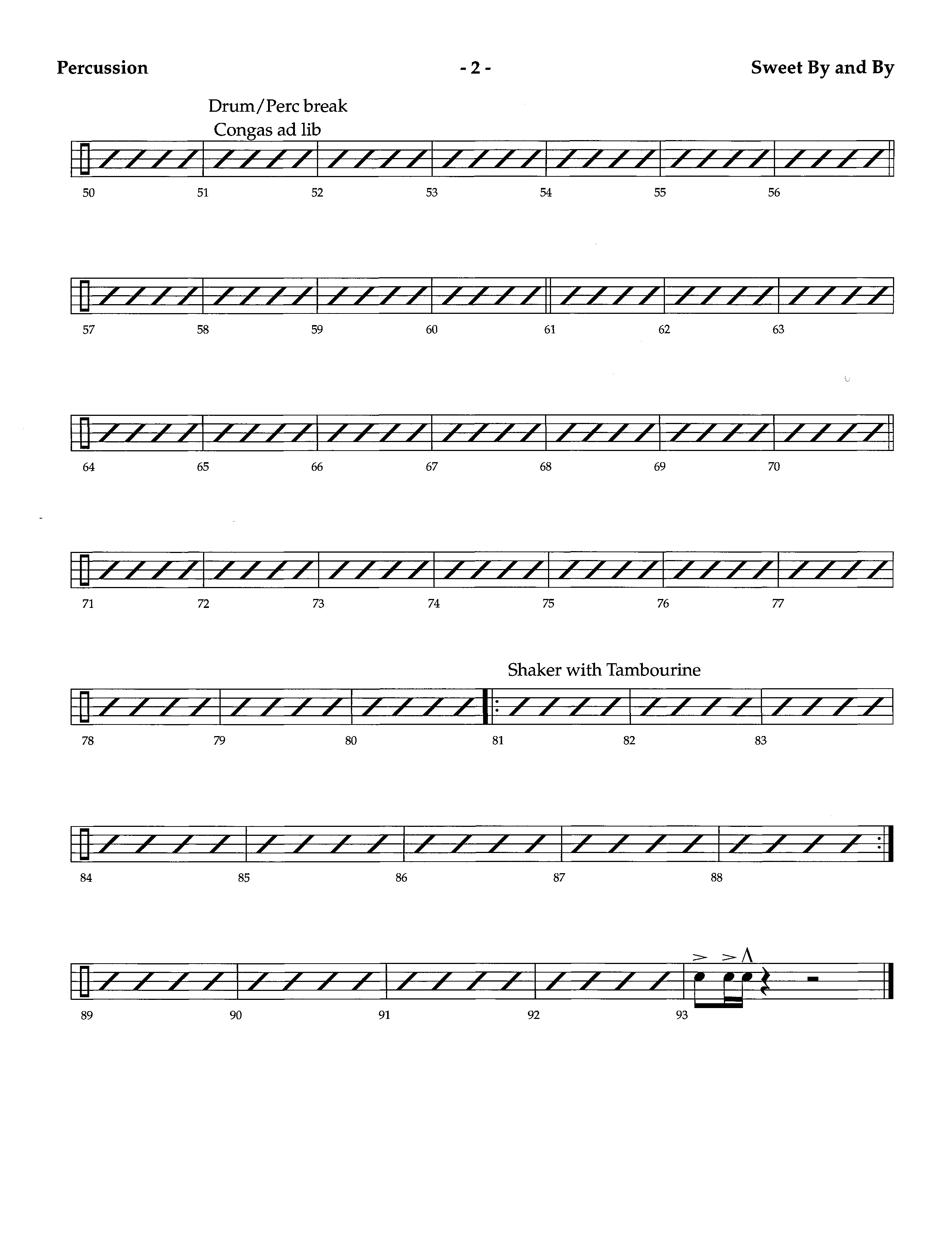 Sweet By And By (Instrumental) Percussion (Lifeway Worship / Arr. Richard Kingsmore)