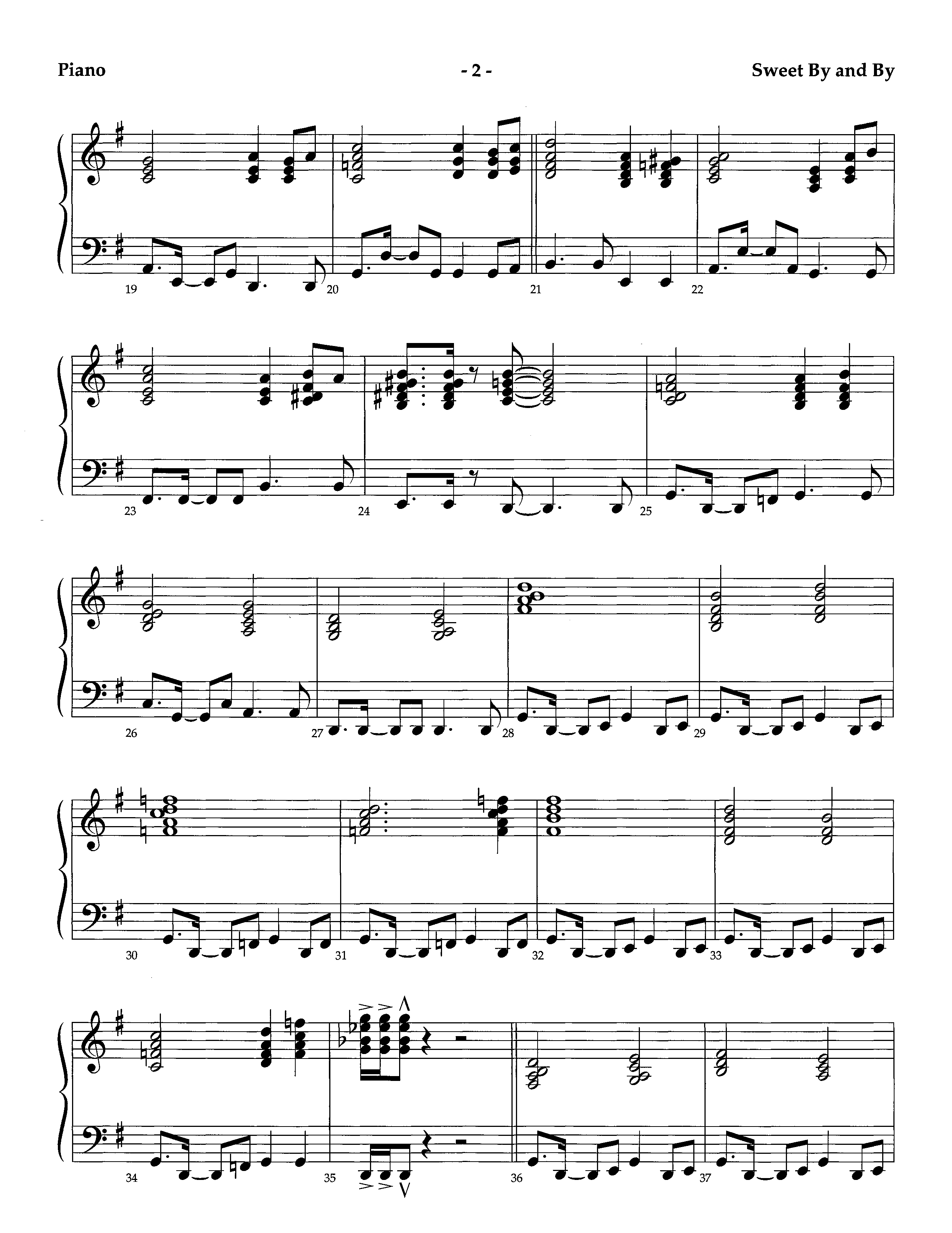 Sweet By And By (Instrumental) Piano Sheet (Lifeway Worship / Arr. Richard Kingsmore)