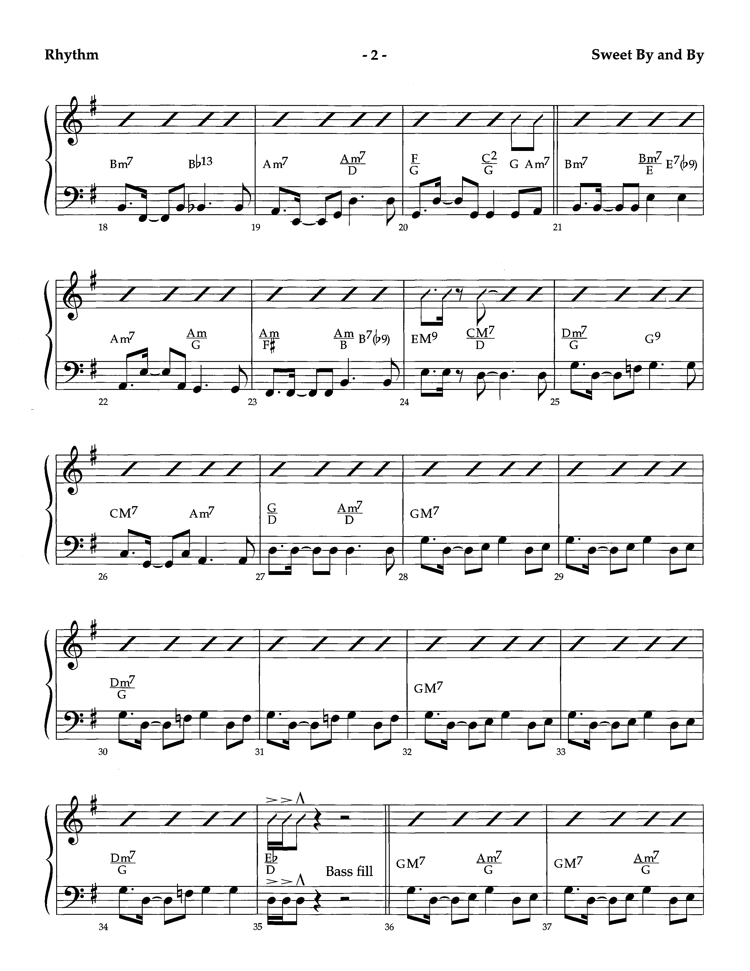 Sweet By And By (Instrumental) Rhythm Chart (Lifeway Worship / Arr. Richard Kingsmore)