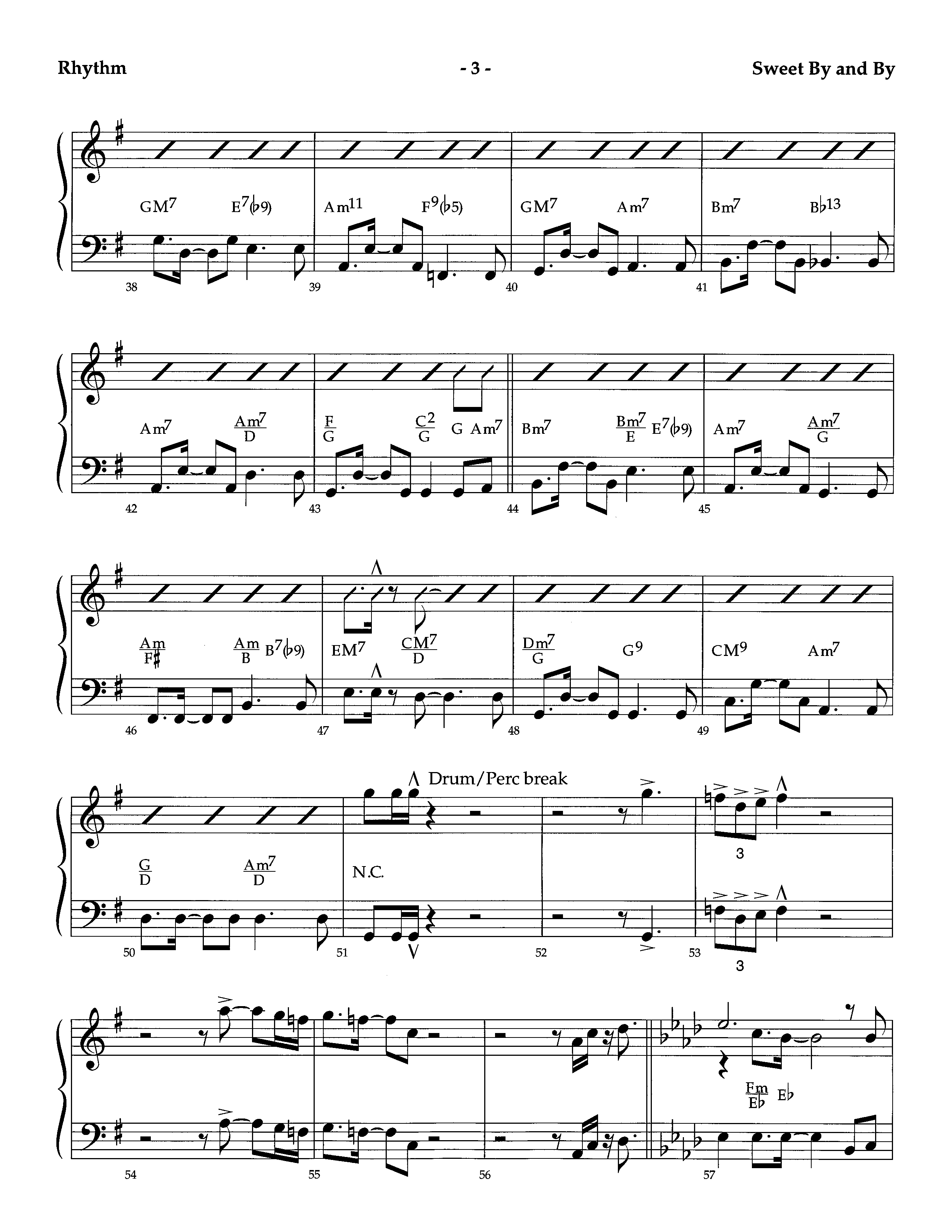 Sweet By And By (Instrumental) Rhythm Chart (Lifeway Worship / Arr. Richard Kingsmore)