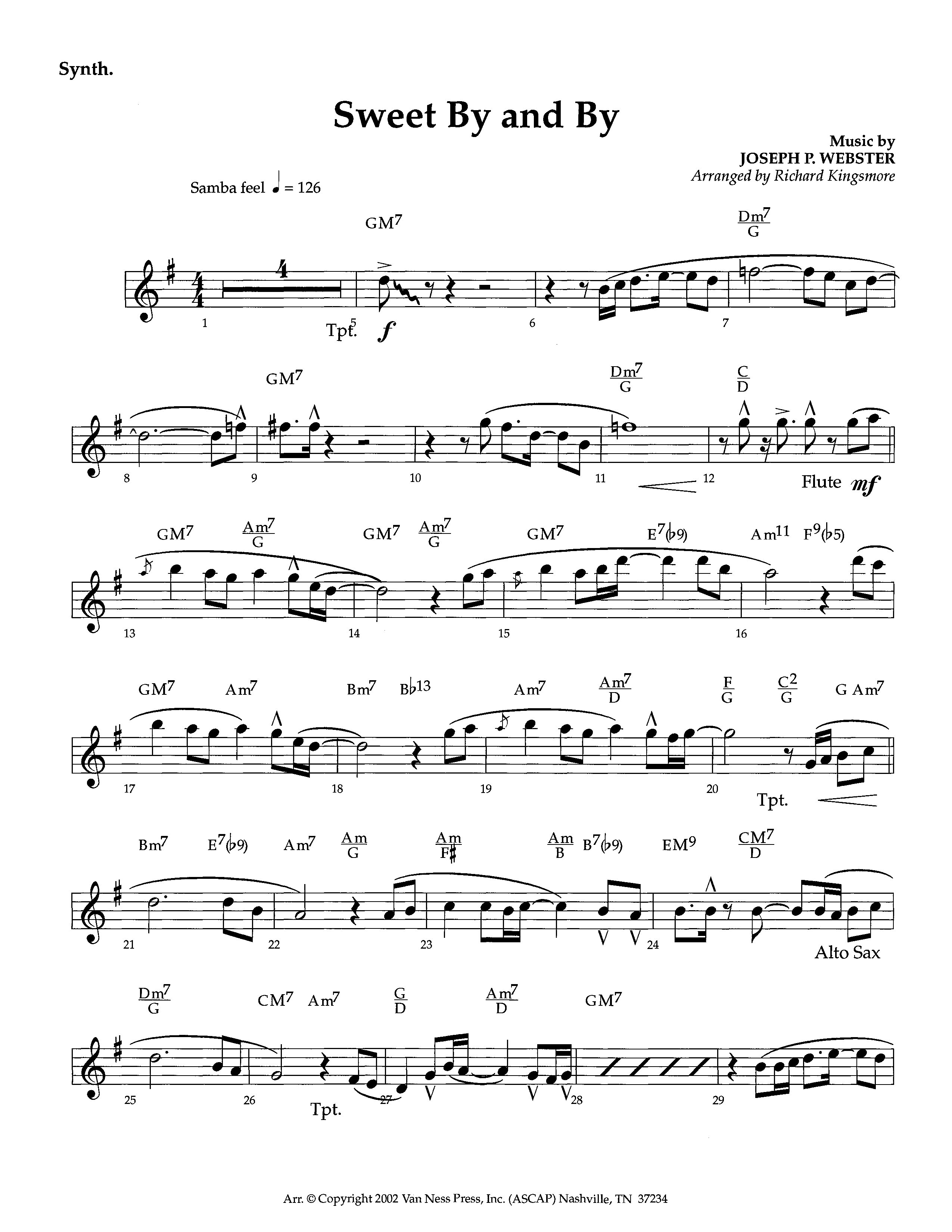 Sweet By And By (Instrumental) Synth (Lifeway Worship / Arr. Richard Kingsmore)