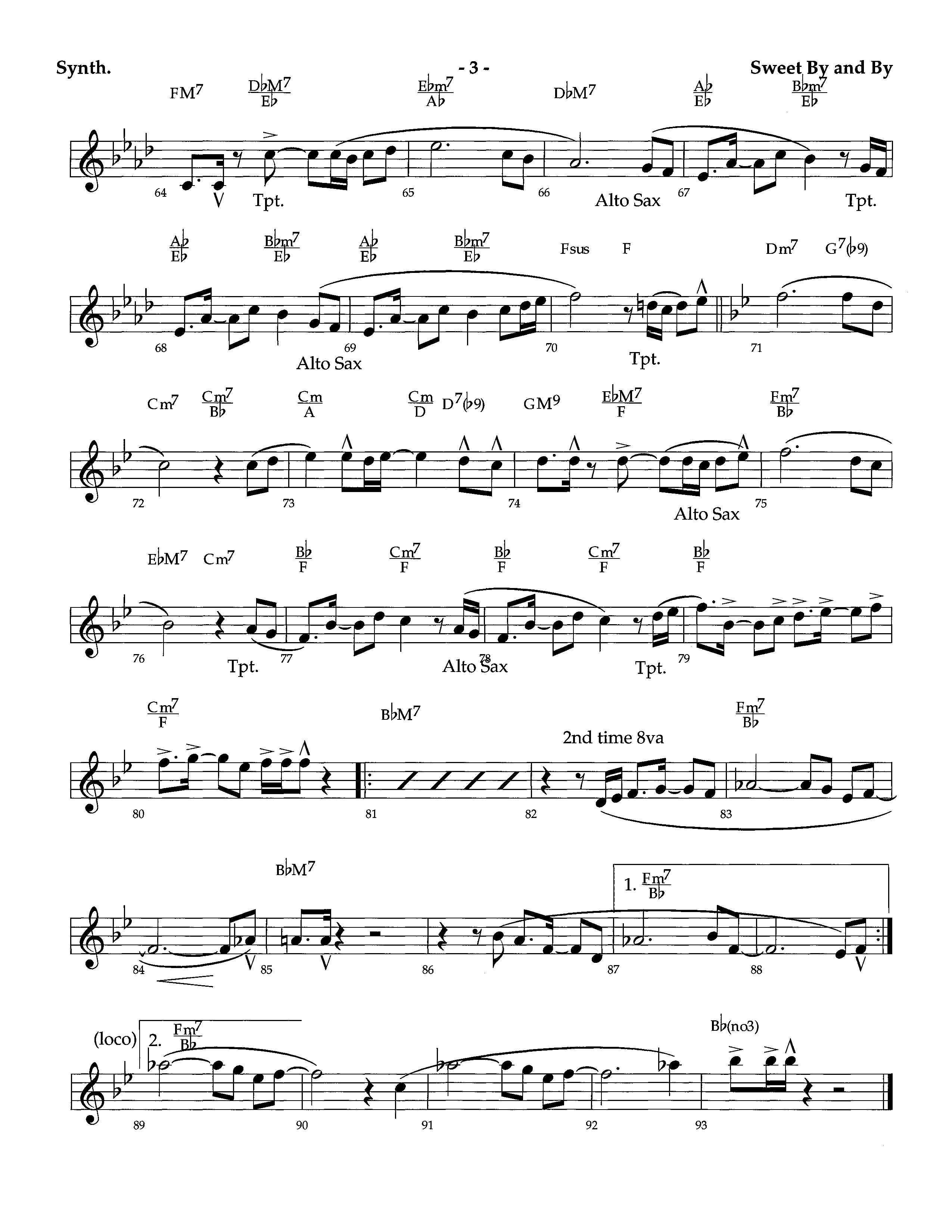 Sweet By And By (Instrumental) Synth (Lifeway Worship / Arr. Richard Kingsmore)