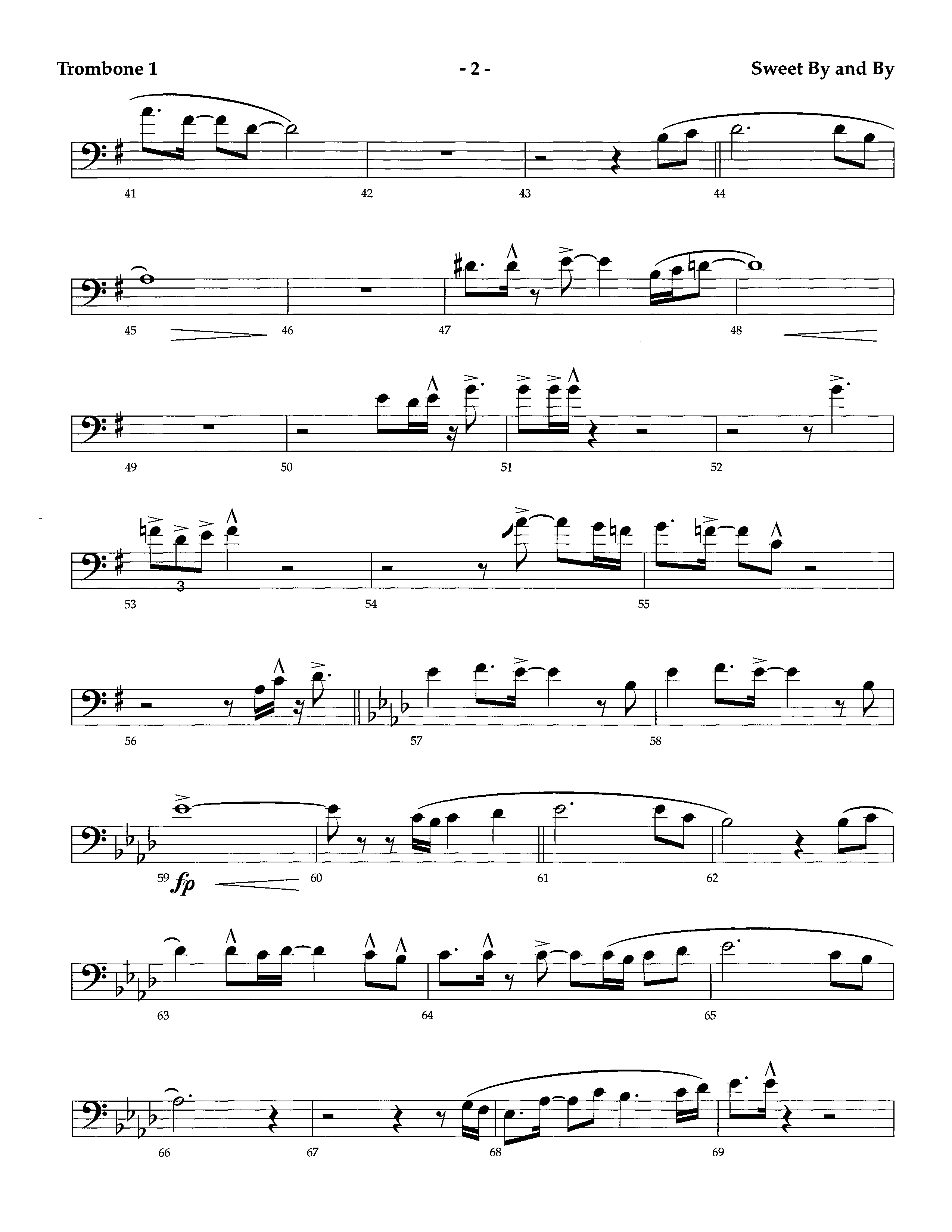 Sweet By And By (Instrumental) Trombone 1 (Lifeway Worship / Arr. Richard Kingsmore)