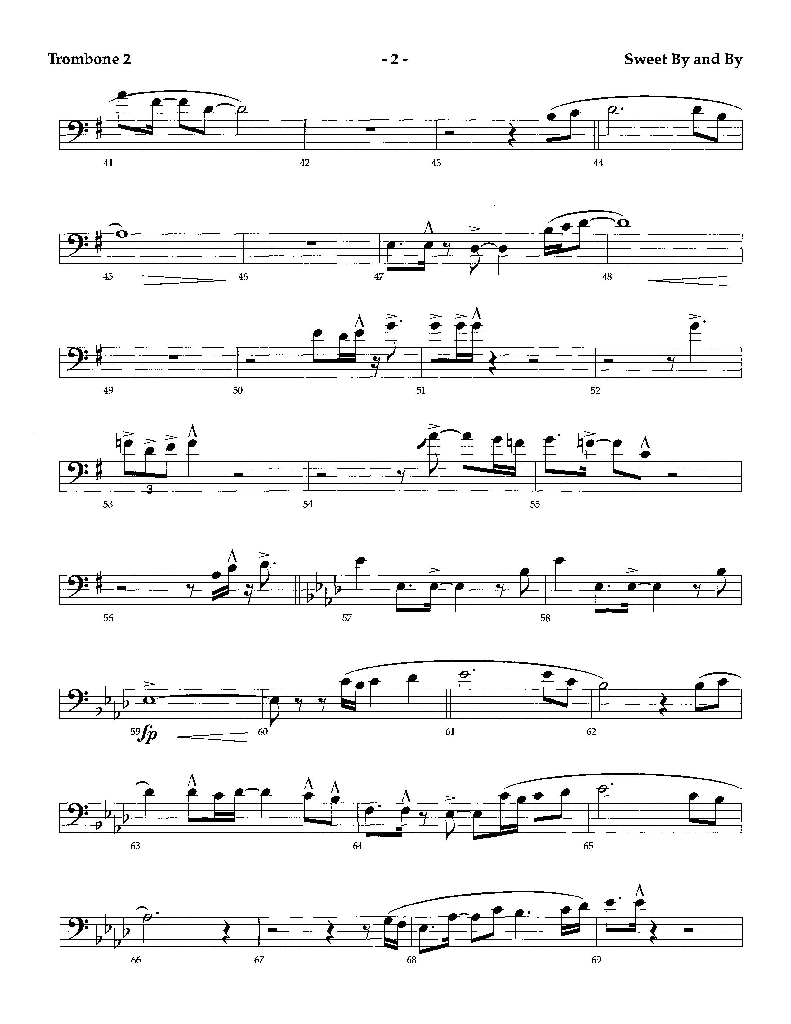 Sweet By And By (Instrumental) Trombone 2 (Lifeway Worship / Arr. Richard Kingsmore)