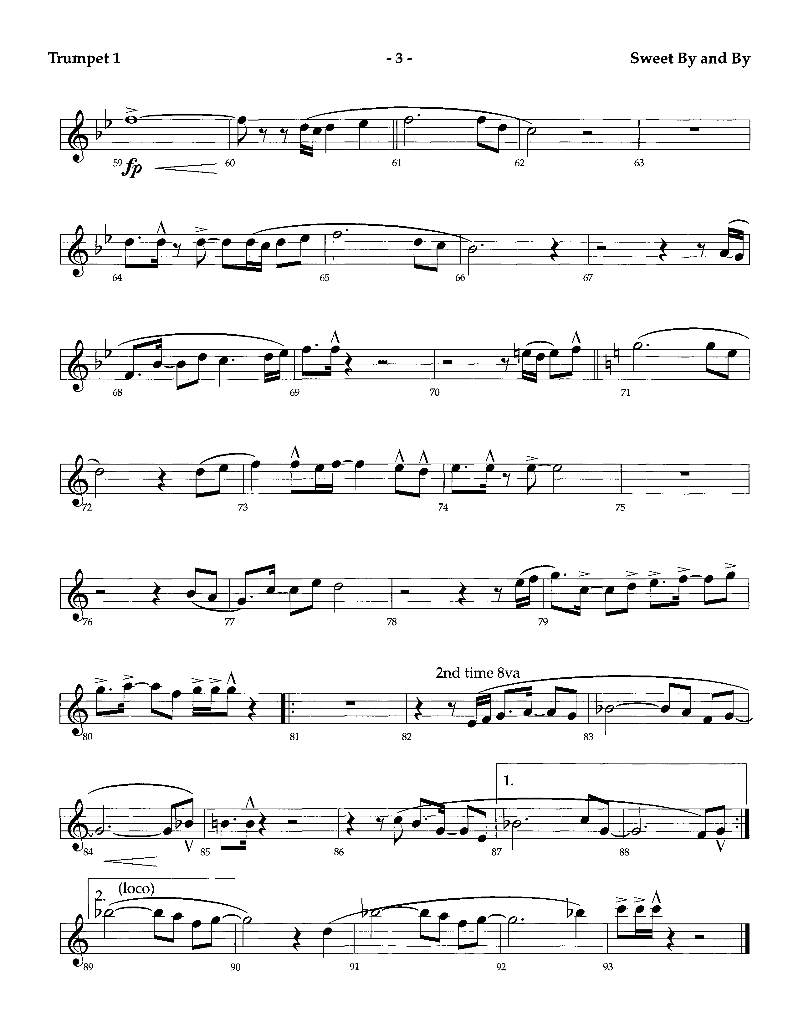 Sweet By And By (Instrumental) Trumpet 1 (Lifeway Worship / Arr. Richard Kingsmore)