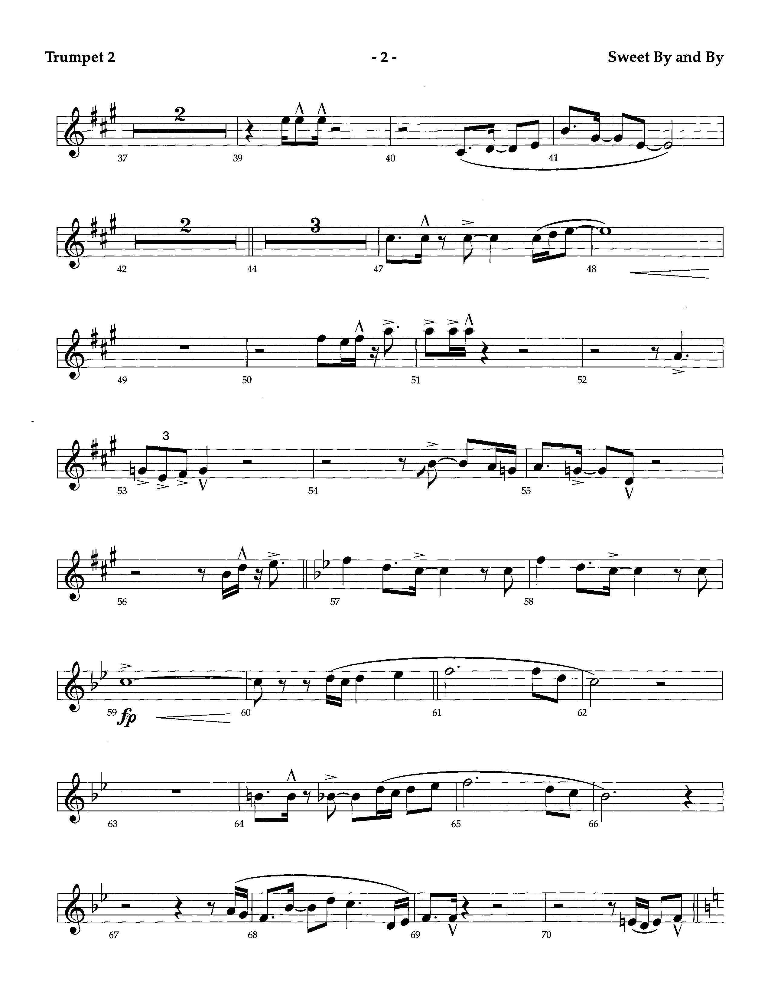 Sweet By And By (Instrumental) Trumpet 2 (Lifeway Worship / Arr. Richard Kingsmore)