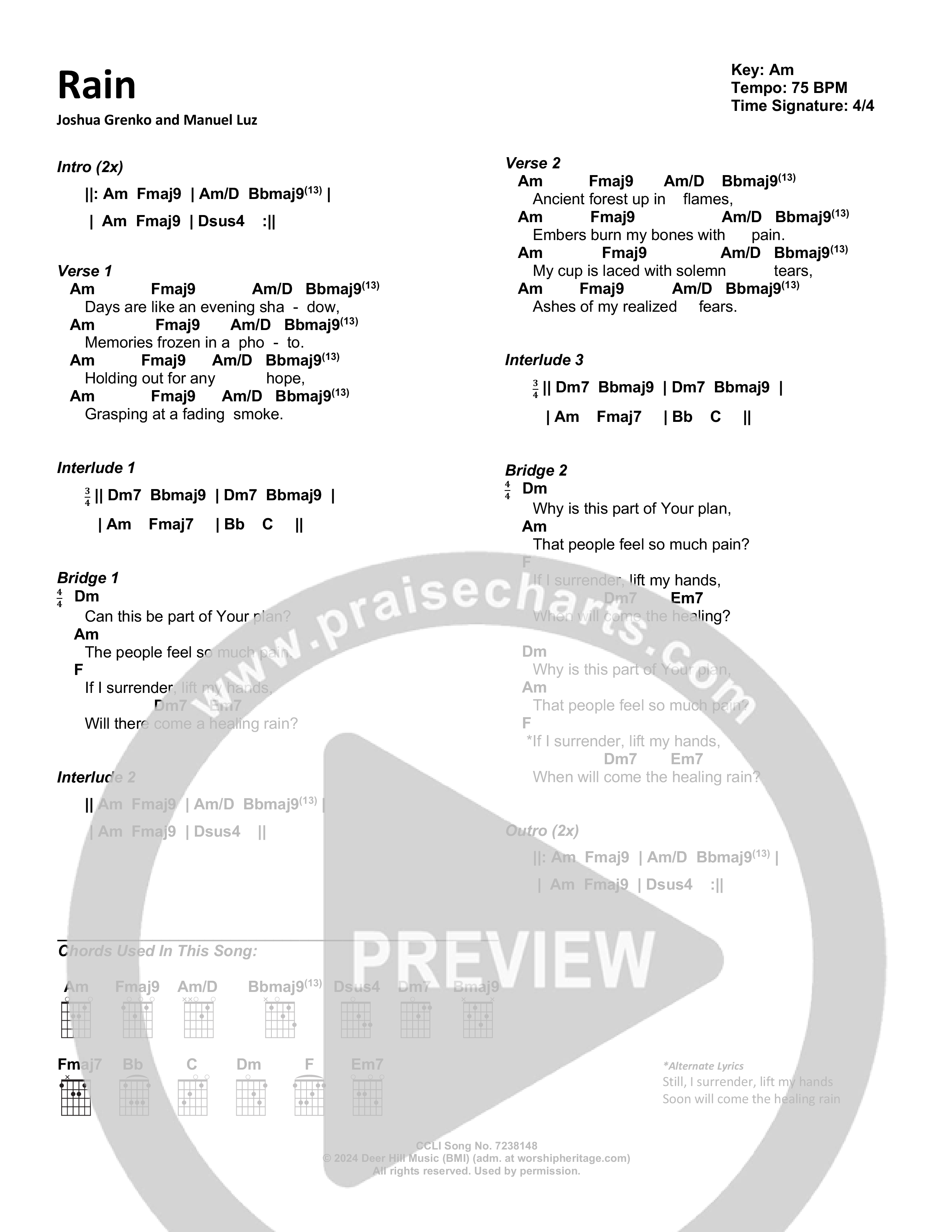 Rain Chord Chart (The Immerse Collective)