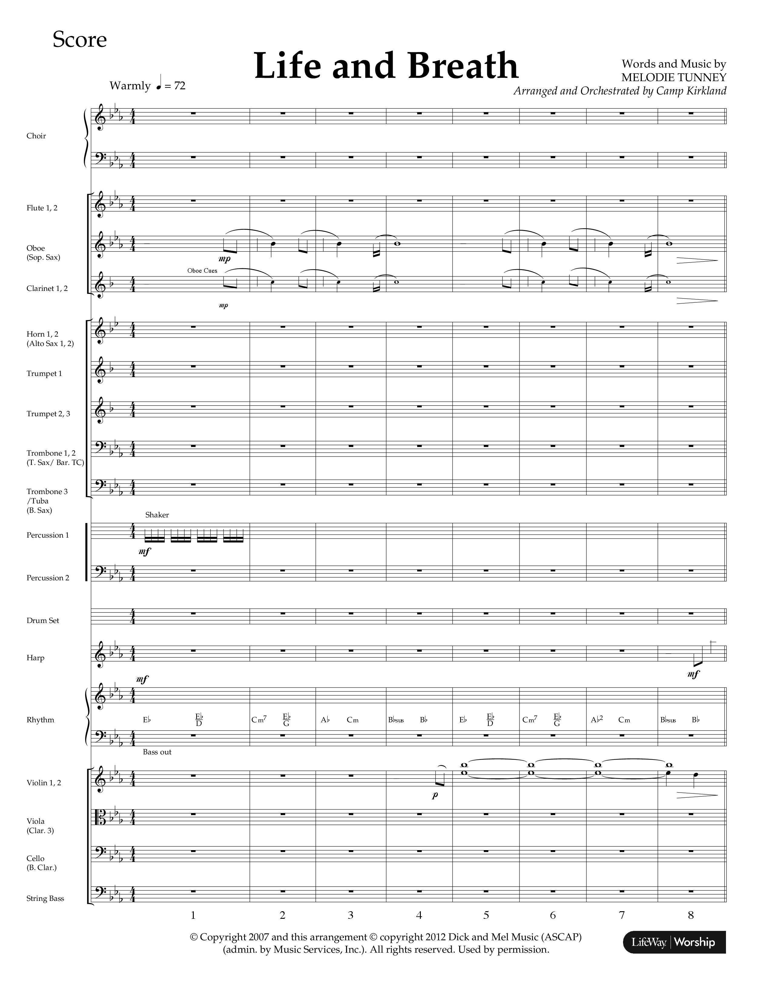 Life And Breath (Choral Anthem SATB) Orchestration (Lifeway Choral / Arr. Camp Kirkland)
