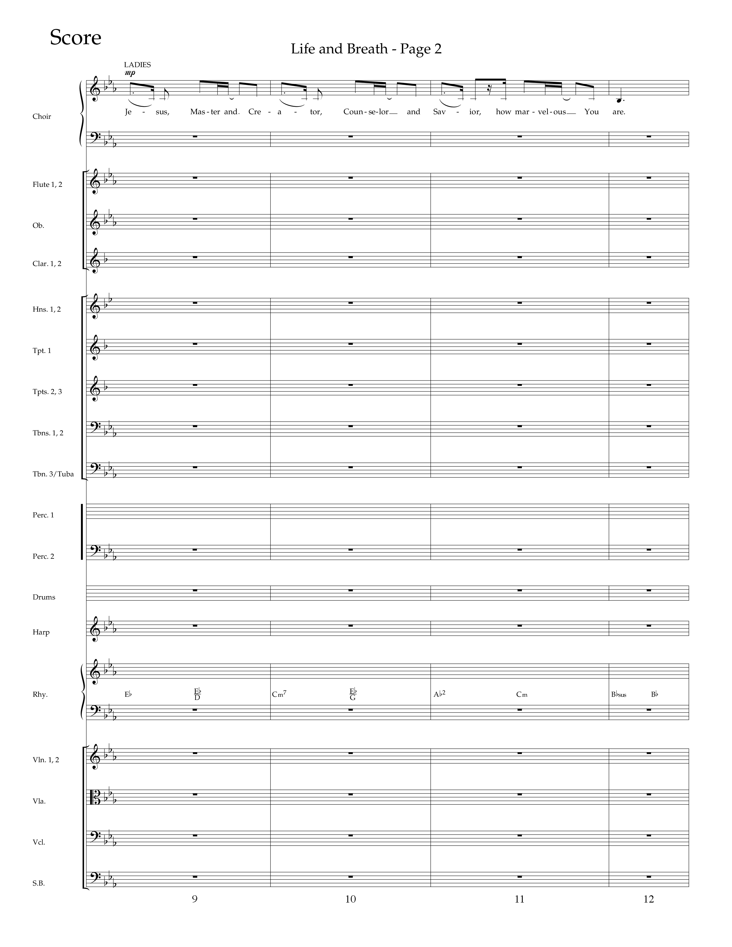 Life And Breath (Choral Anthem SATB) Orchestration (Lifeway Choral / Arr. Camp Kirkland)