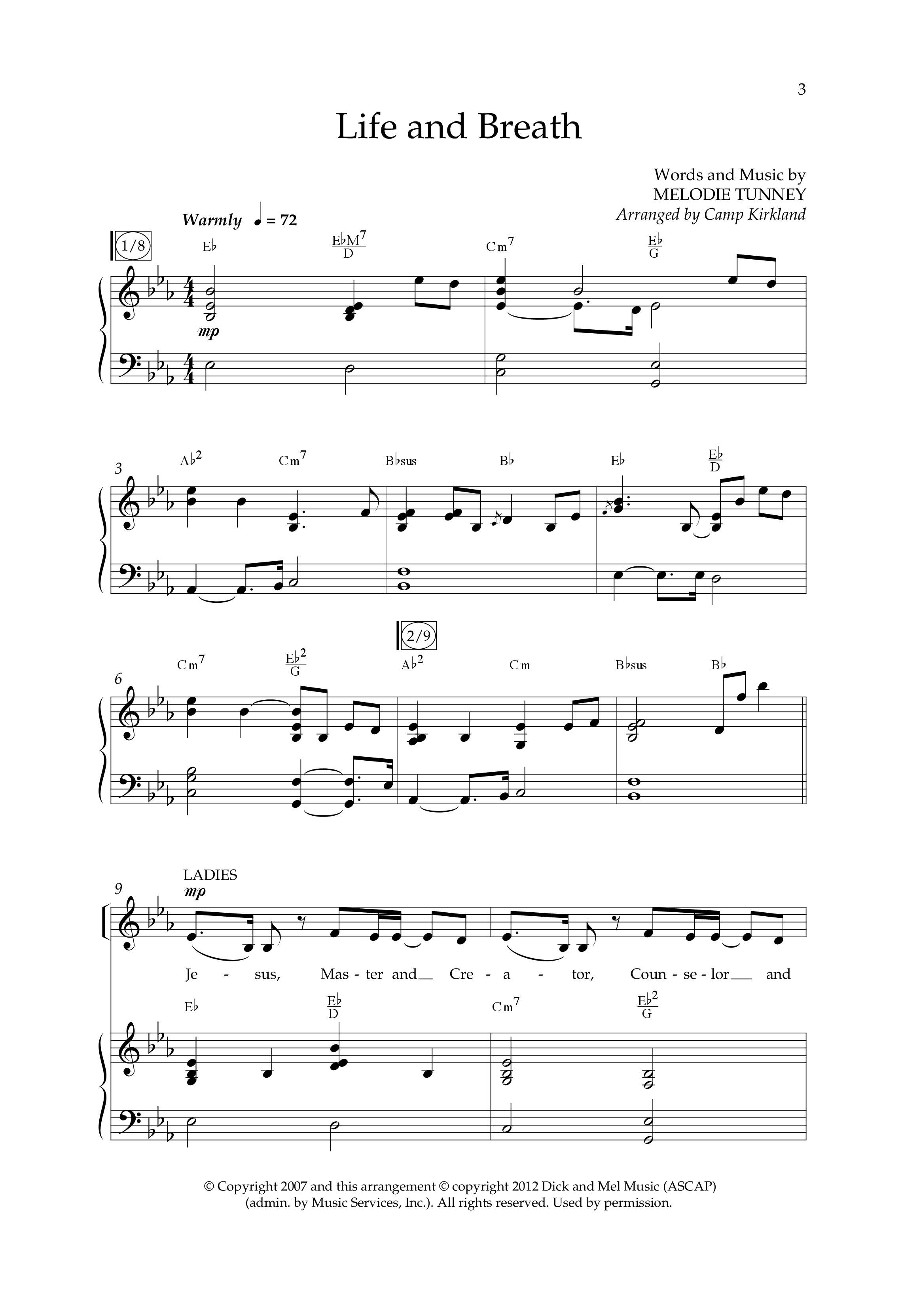Life And Breath (Choral Anthem SATB) Anthem (SATB/Piano) (Lifeway Choral / Arr. Camp Kirkland)