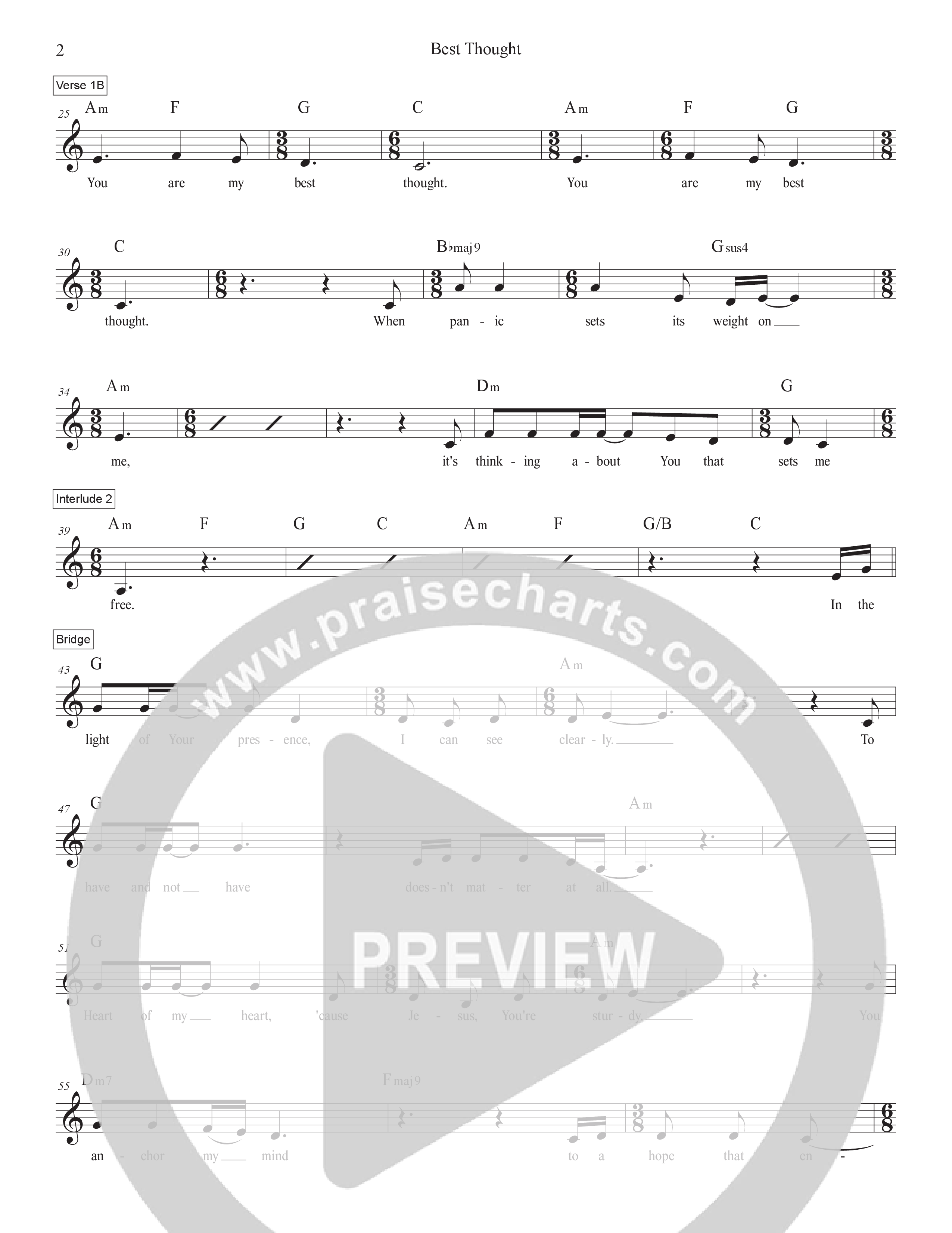 Best Thought Lead Sheet Melody (The Immerse Collective)