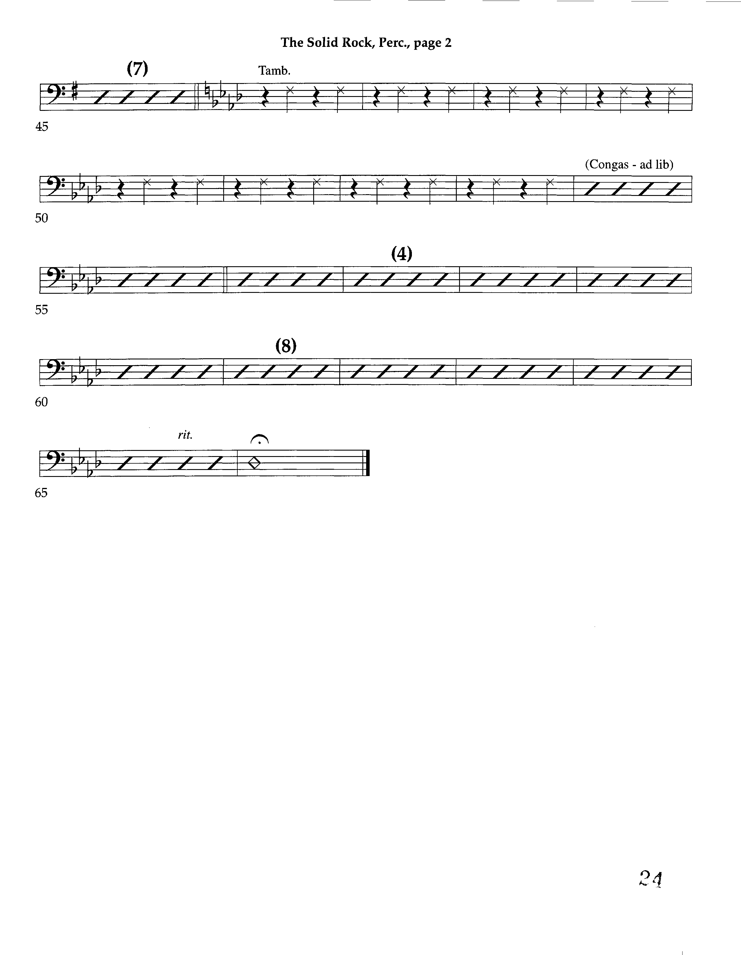 The Solid Rock (with Higher Ground) (Instrumental) Percussion (Lifeway Worship / Arr. Richard Kingsmore)