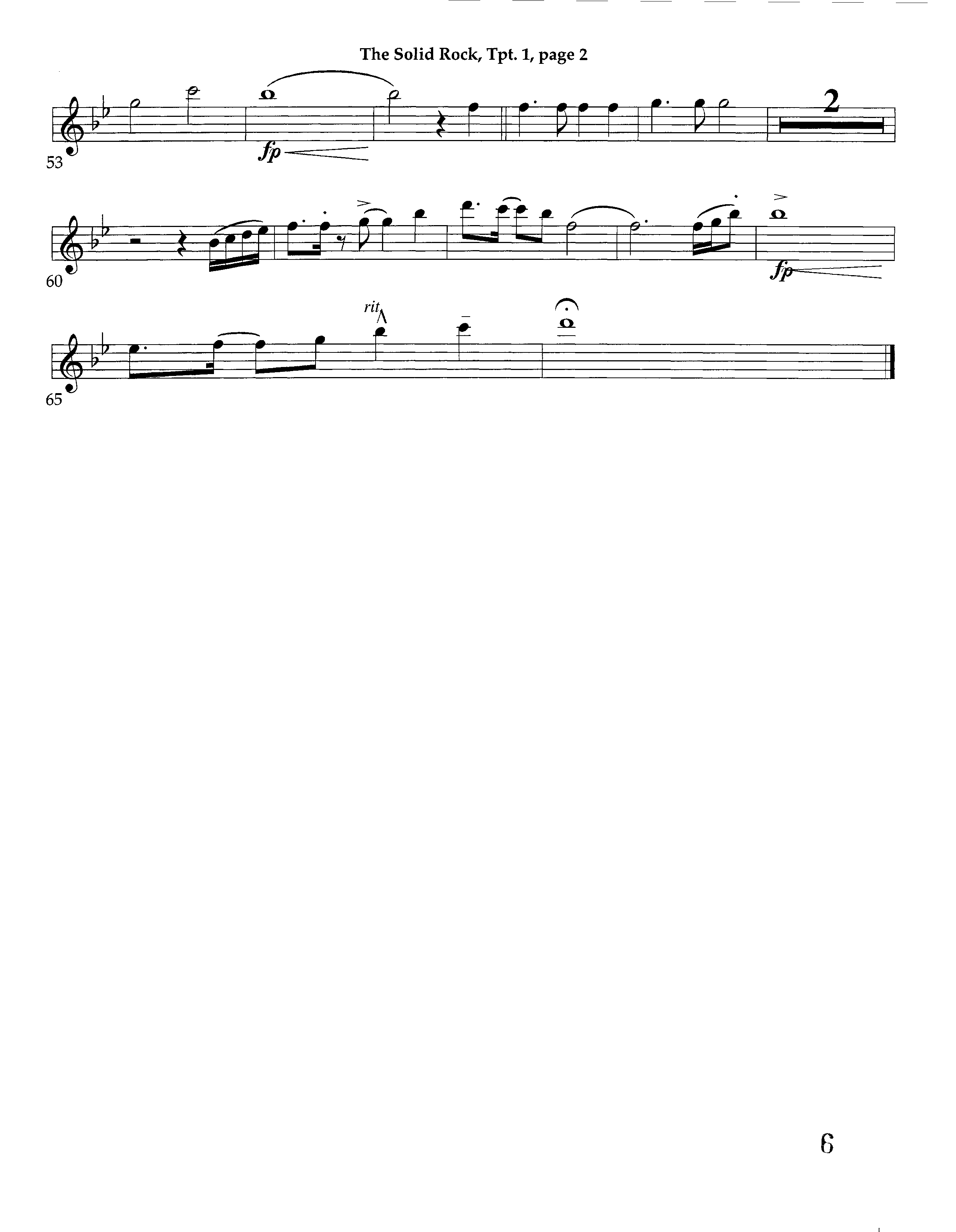 The Solid Rock (with Higher Ground) (Instrumental) Trumpet 1 (Lifeway Worship / Arr. Richard Kingsmore)