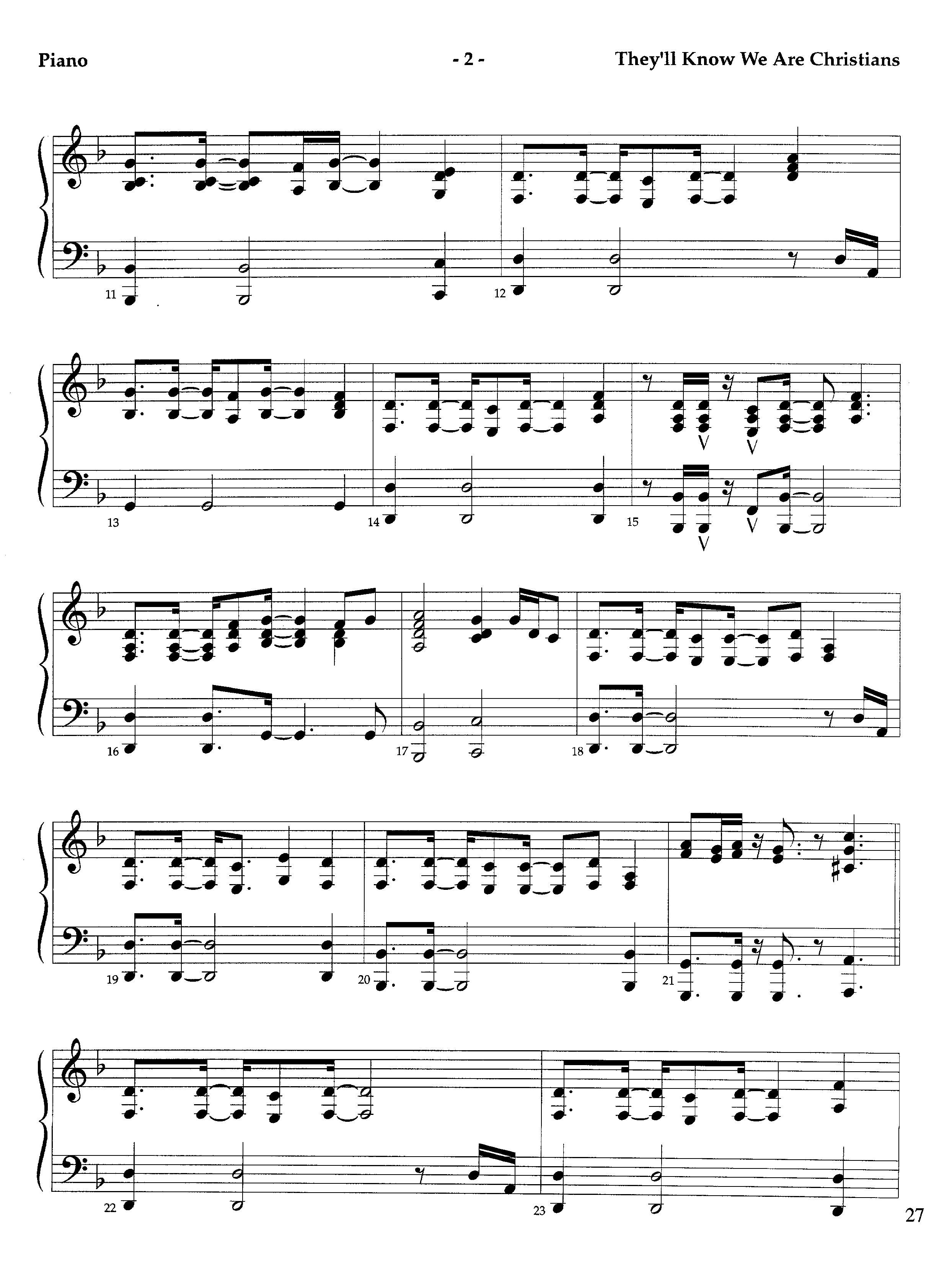 They'll Know We Our Christians (Instrumental) Piano Sheet (Lifeway Worship / Orch. Richard Kingsmore)