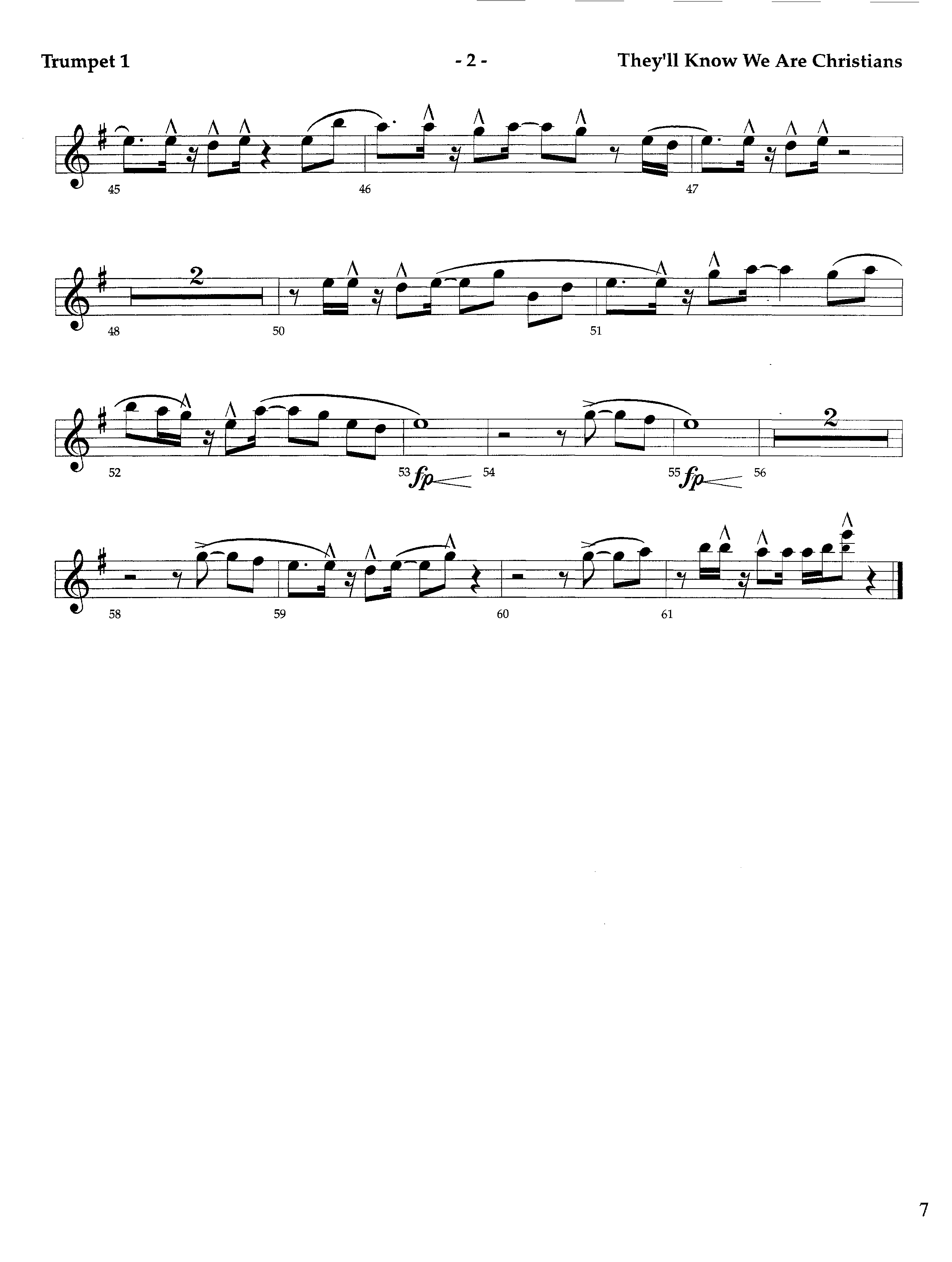 They'll Know We Our Christians (Instrumental) Trumpet 1 (Lifeway Worship / Orch. Richard Kingsmore)