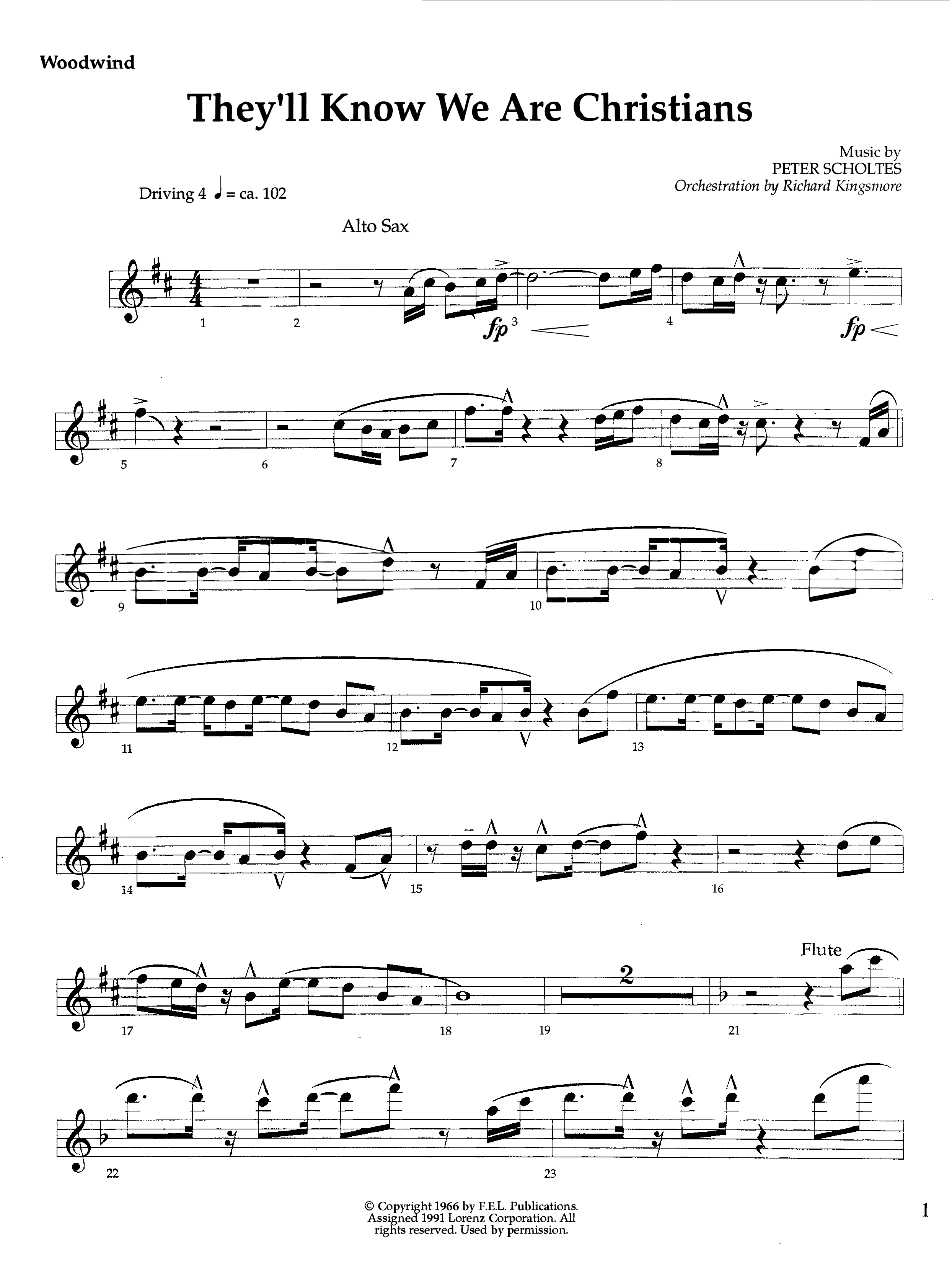 They'll Know We Our Christians (Instrumental) Winds (Lifeway Worship / Orch. Richard Kingsmore)