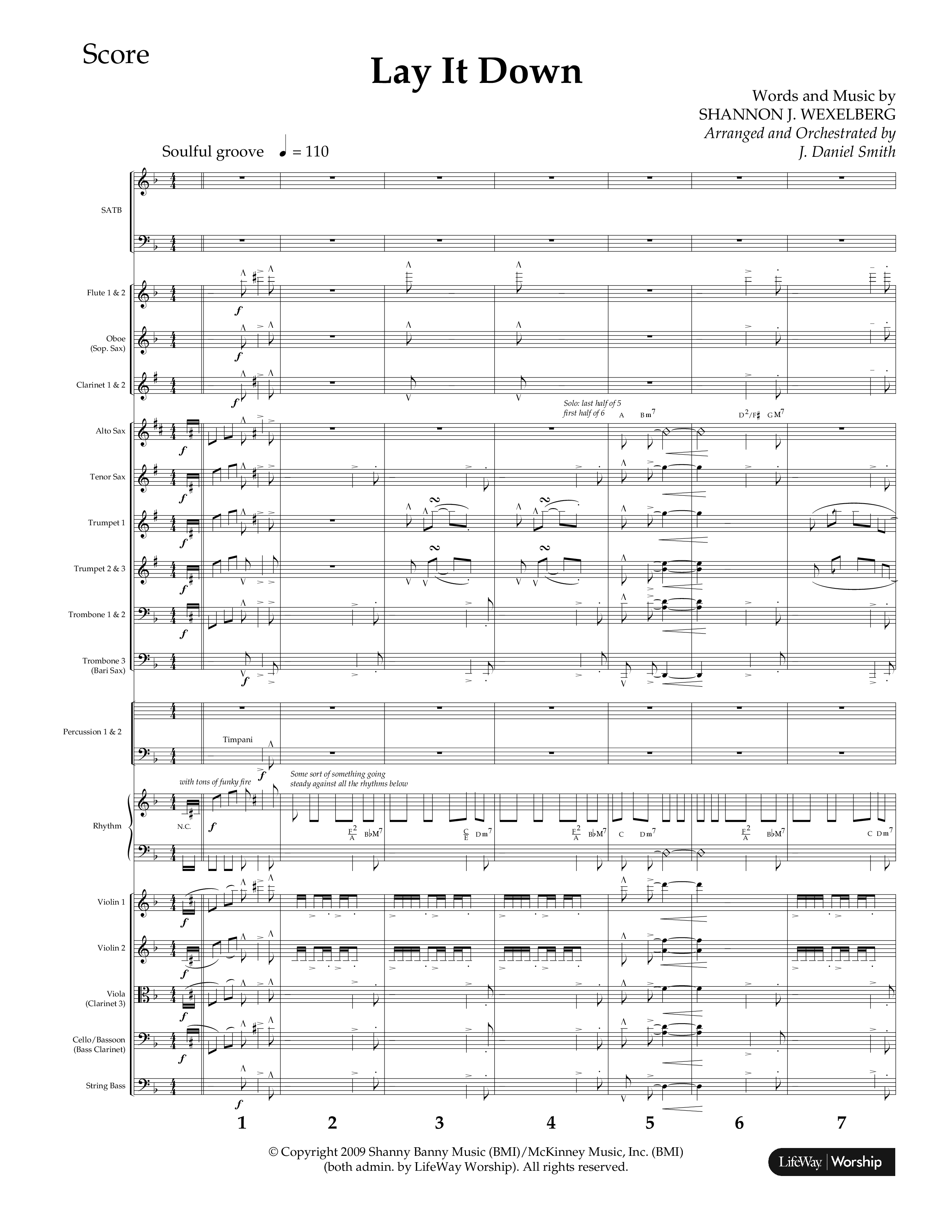Lay It Down (Choral Anthem SATB) Orchestration (Lifeway Choral / Arr. J. Daniel Smith)