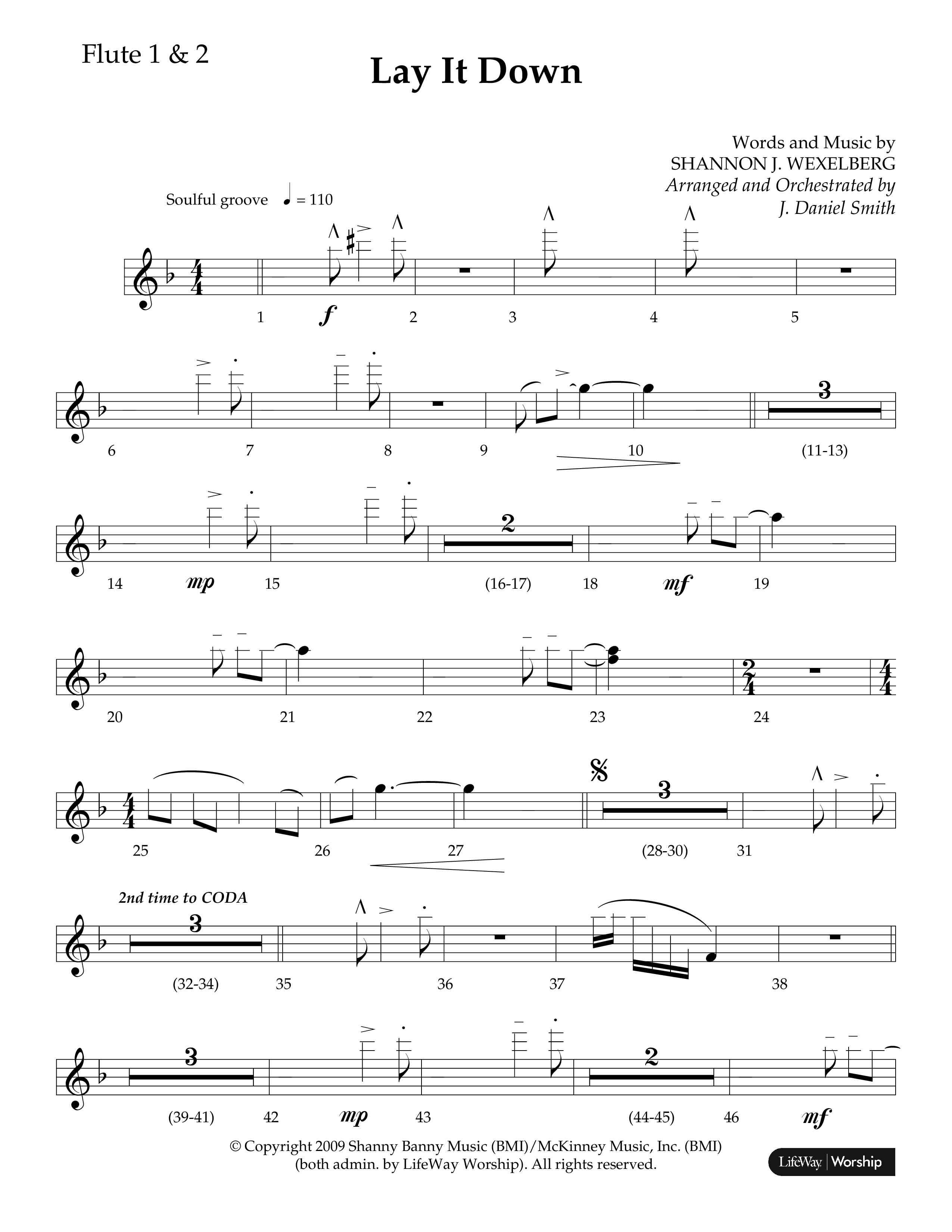 Lay It Down (Choral Anthem SATB) Flute 1/2 (Lifeway Choral / Arr. J. Daniel Smith)